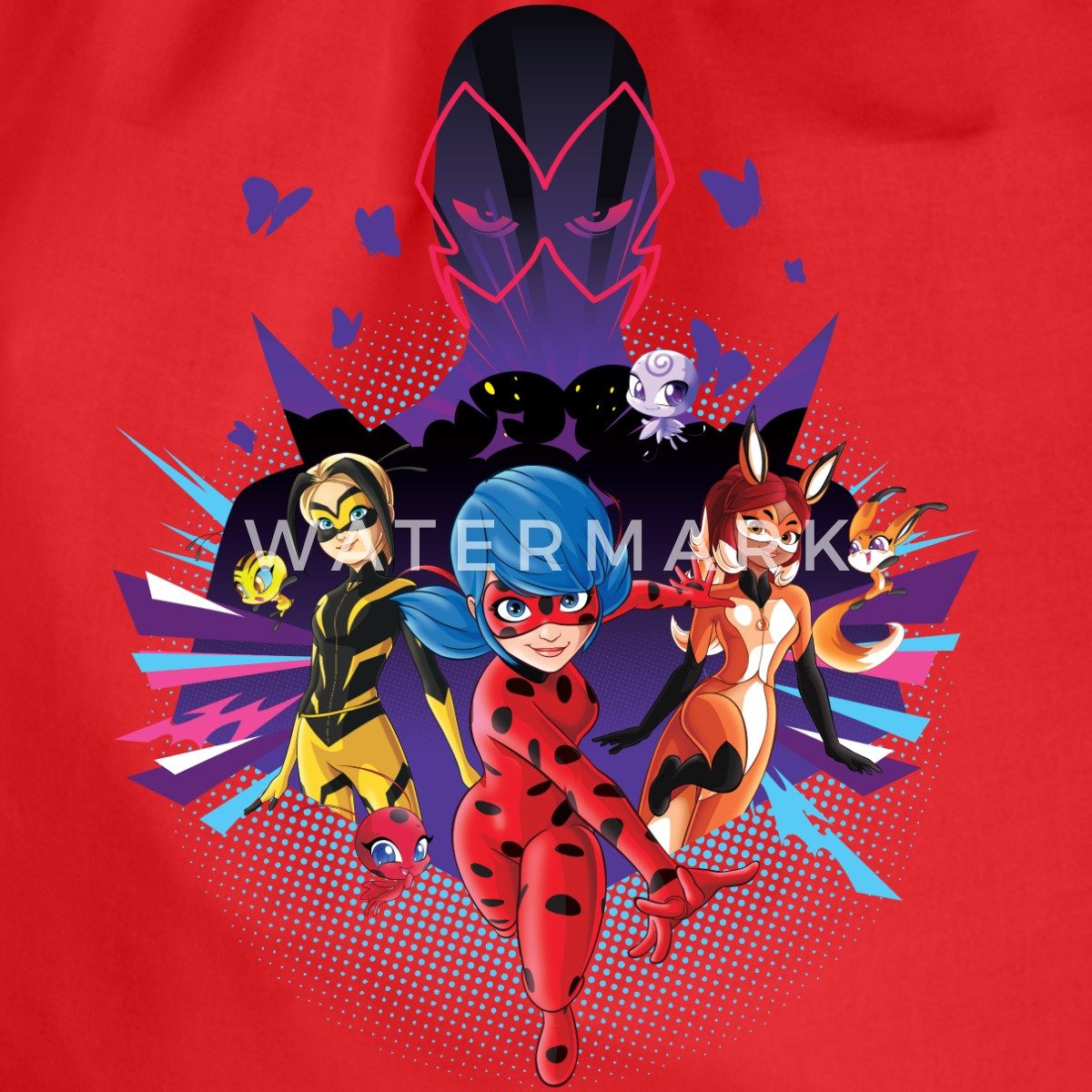 Spreadshirt Turnbeutel Miraculous Superhelden vs Hawk Moth Turnbeutel (1-tlg)