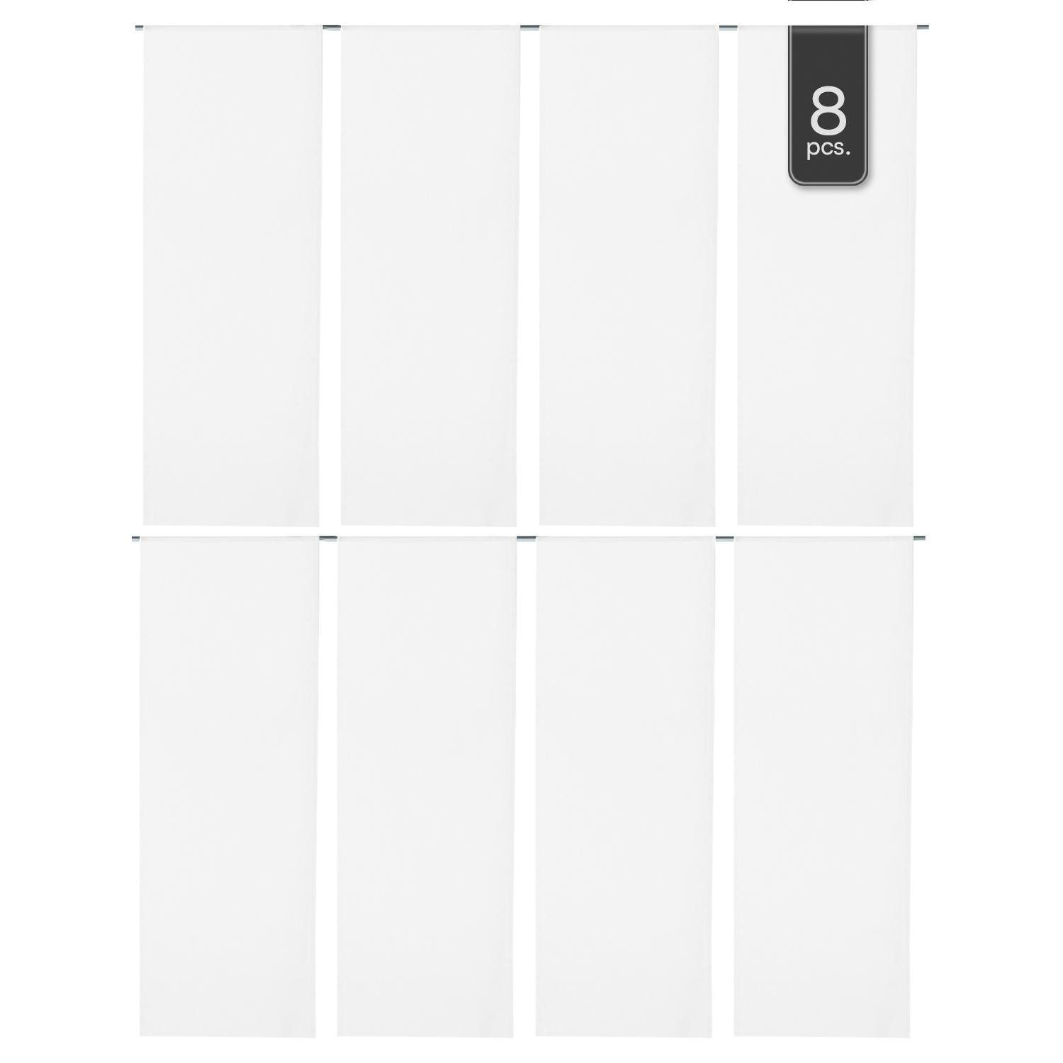 Gözze Schiebegardine PERU, Weiß, L 245 cm x B 60 cm 8er Set, Schlaufe, transparent