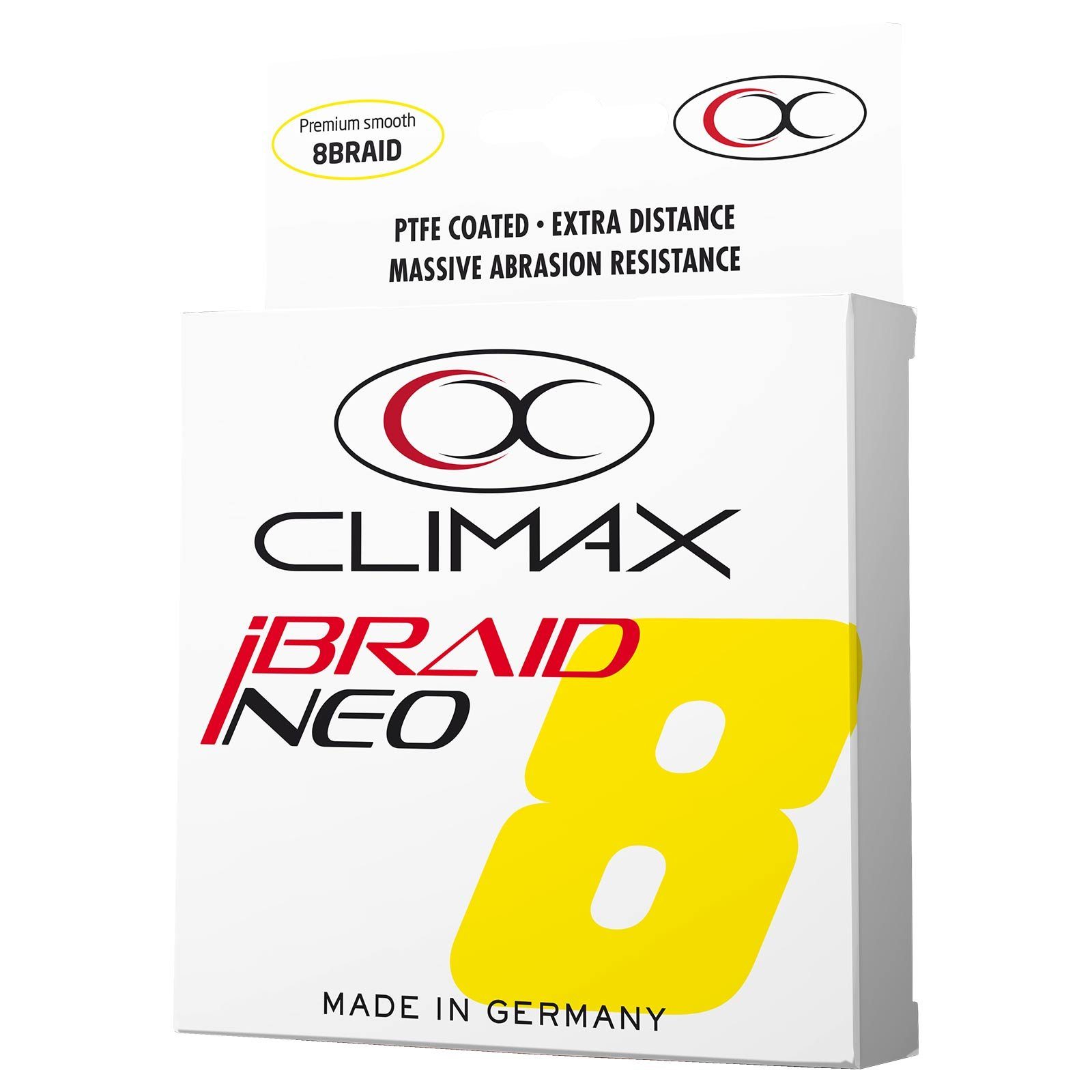 Climax Länge, Angelschnur, (non m gelb NEO UV) Climax Geflochtene iBraid Angelschnur 0,22mm 135 135m