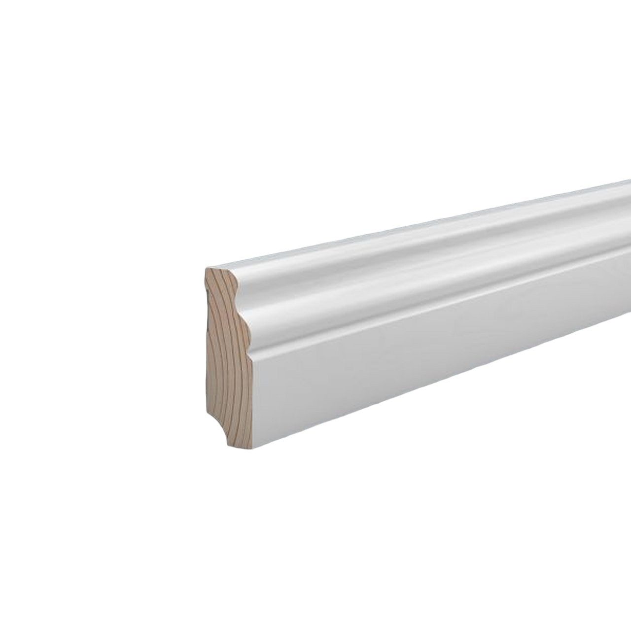 Südbrock Sockelleiste Holz lackiert 19 x 60 Fußleiste RAL 9016 Hamburger Profil, L: 250 cm, H: 6 cm, 1-St.