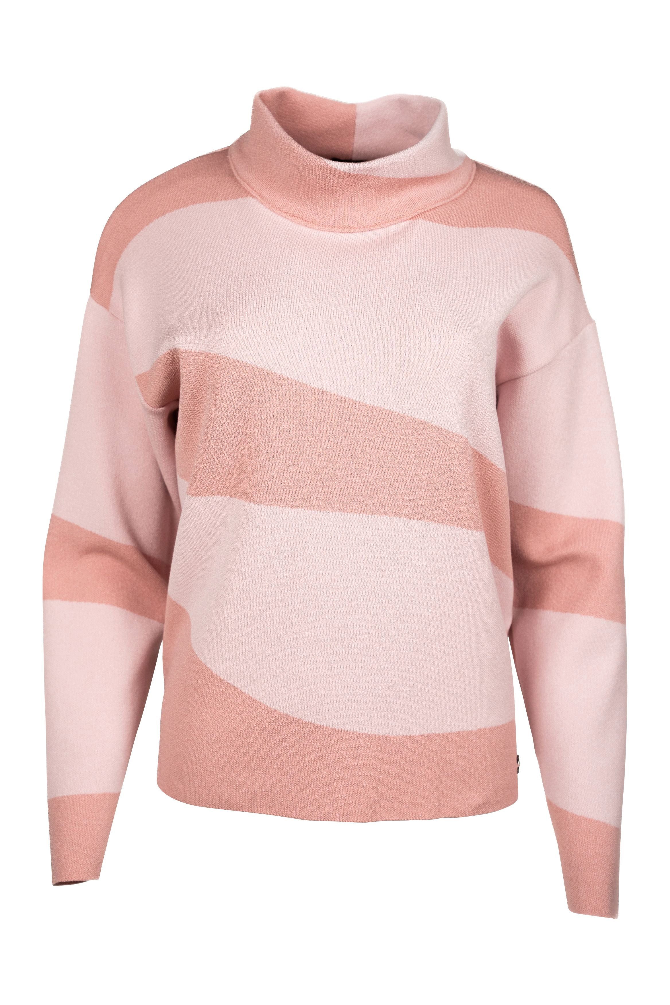 Faber Stehkragenpullover Intarsienpullover mit Stehbund in Farbe Altrosa/Rosa mit Stehbund