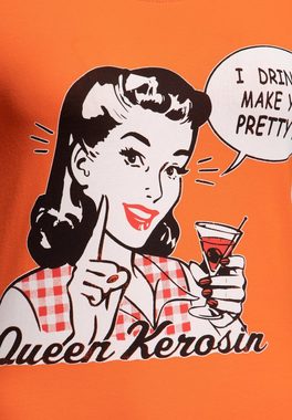 QueenKerosin Print-Shirt I Drink to make you pretty (1-tlg) mit Vintage-Motiv