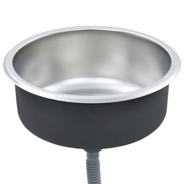vidaXL Küchenspüle Küche Spülbecken Einbauspüle mit Sieb und Siphon Edelstahl, 0/0 cm