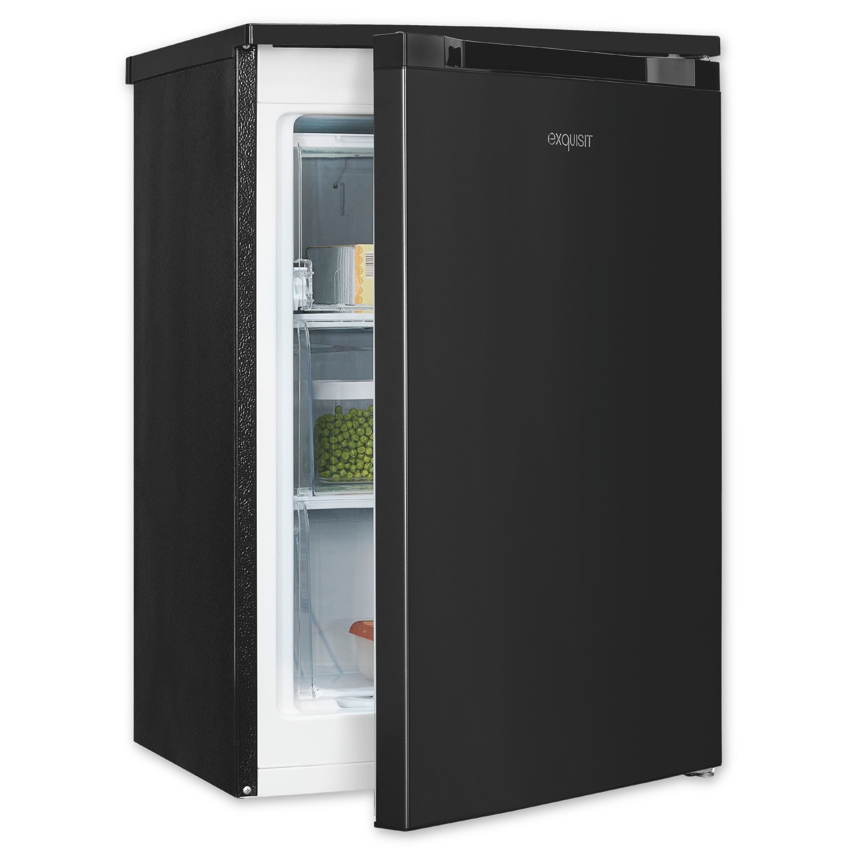exquisit Gefrierschrank GS581-051C, 845 cm hoch, 549 cm breit, 85 Liter, 4-Sterne-Gefrieren, 39 dB, Türanschlag wechselbar, EEK: C
