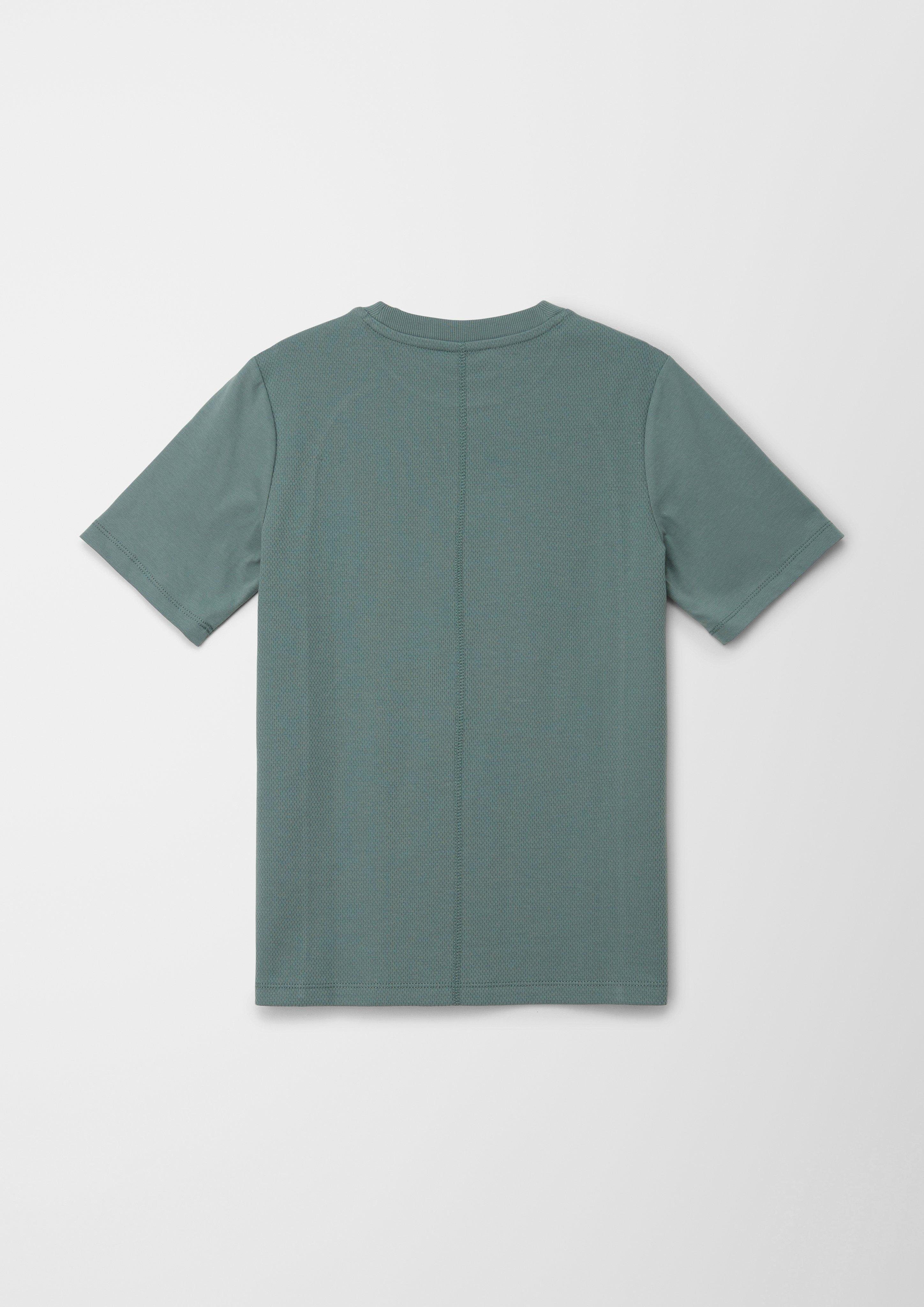 Fabricmix petrol T-Shirt s.Oliver im Ziernaht Kurzarmshirt