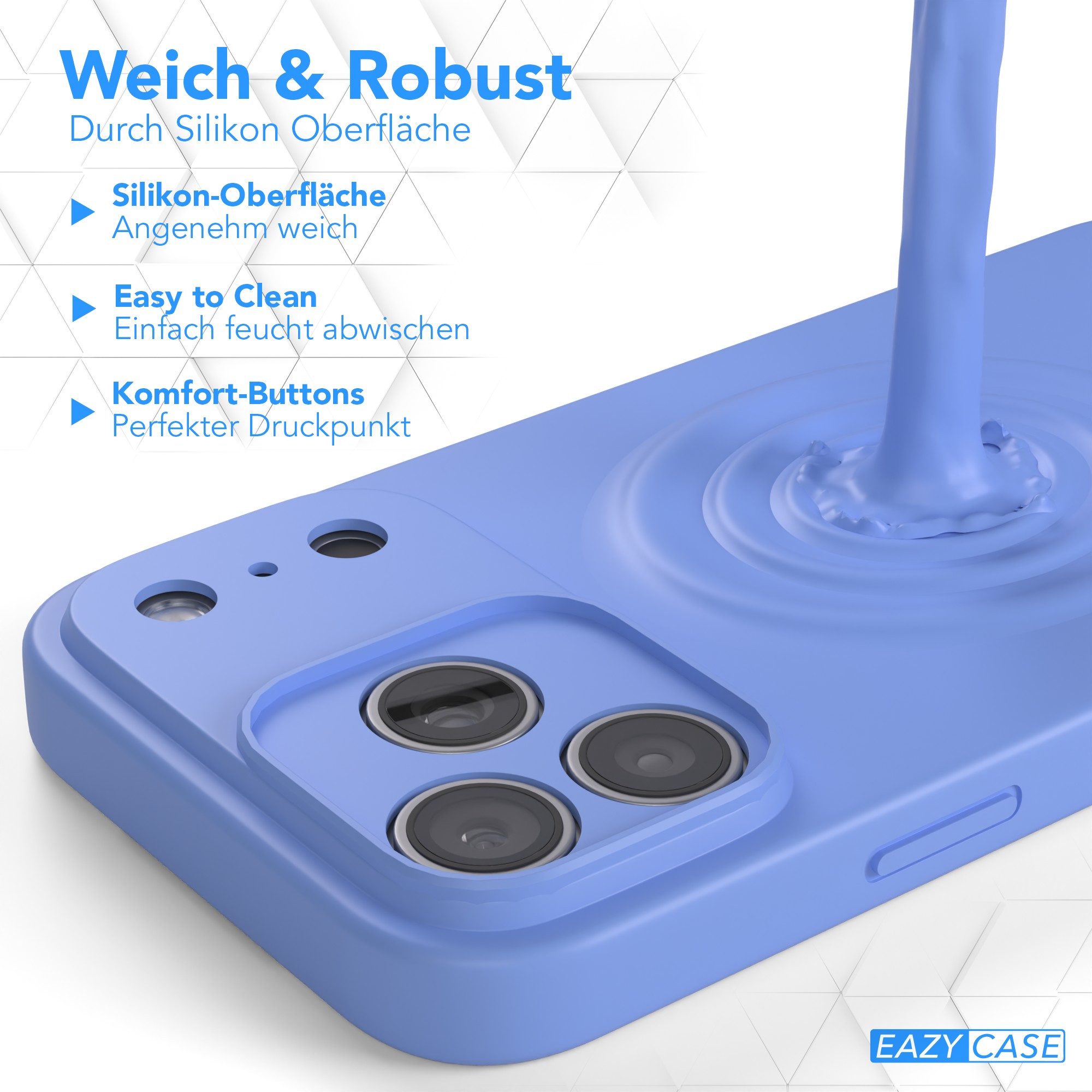 EAZY CASE Handyhülle für Apple iPhone 17 Pro Max Hülle Silikon 6,9 Zoll, Silikon Schutzhülle mit Kameraschutz kratzfest Back Cover Ultramarin – Bild 5 von 5