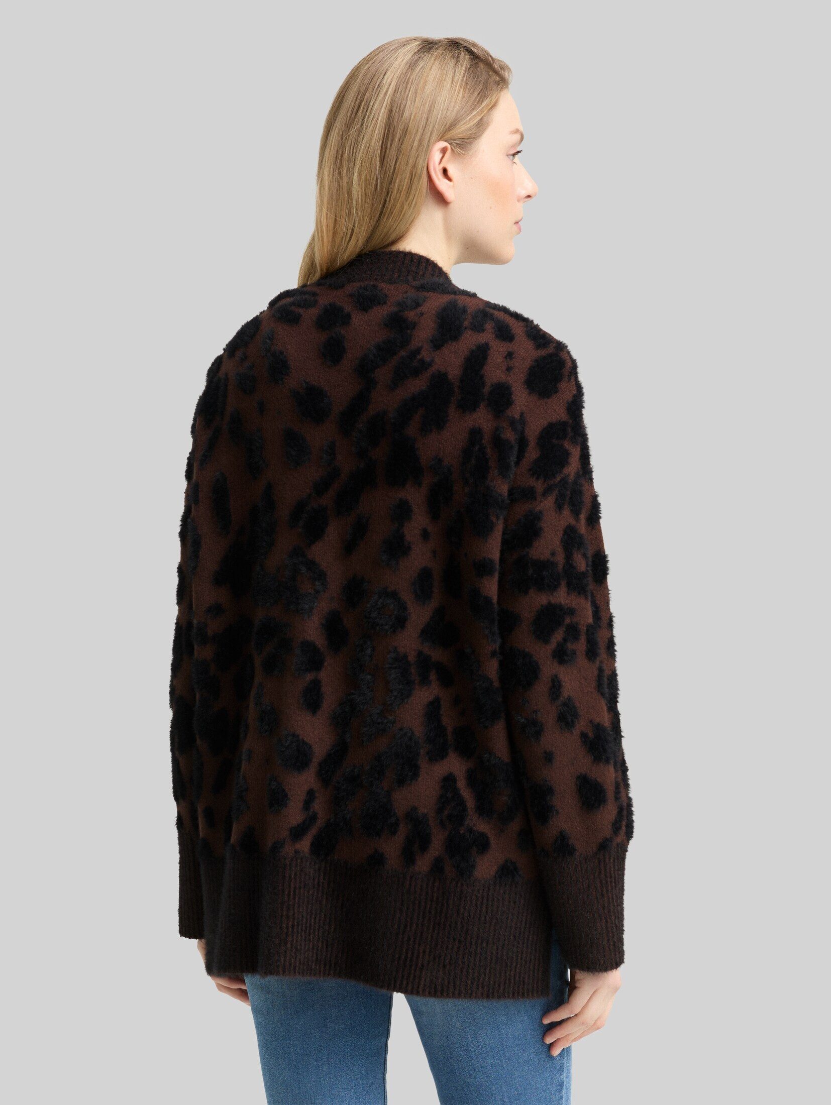 TOM TAILOR Cardigan Pullover & Strickjacken Oversize Cardigan mit Leo-Muster