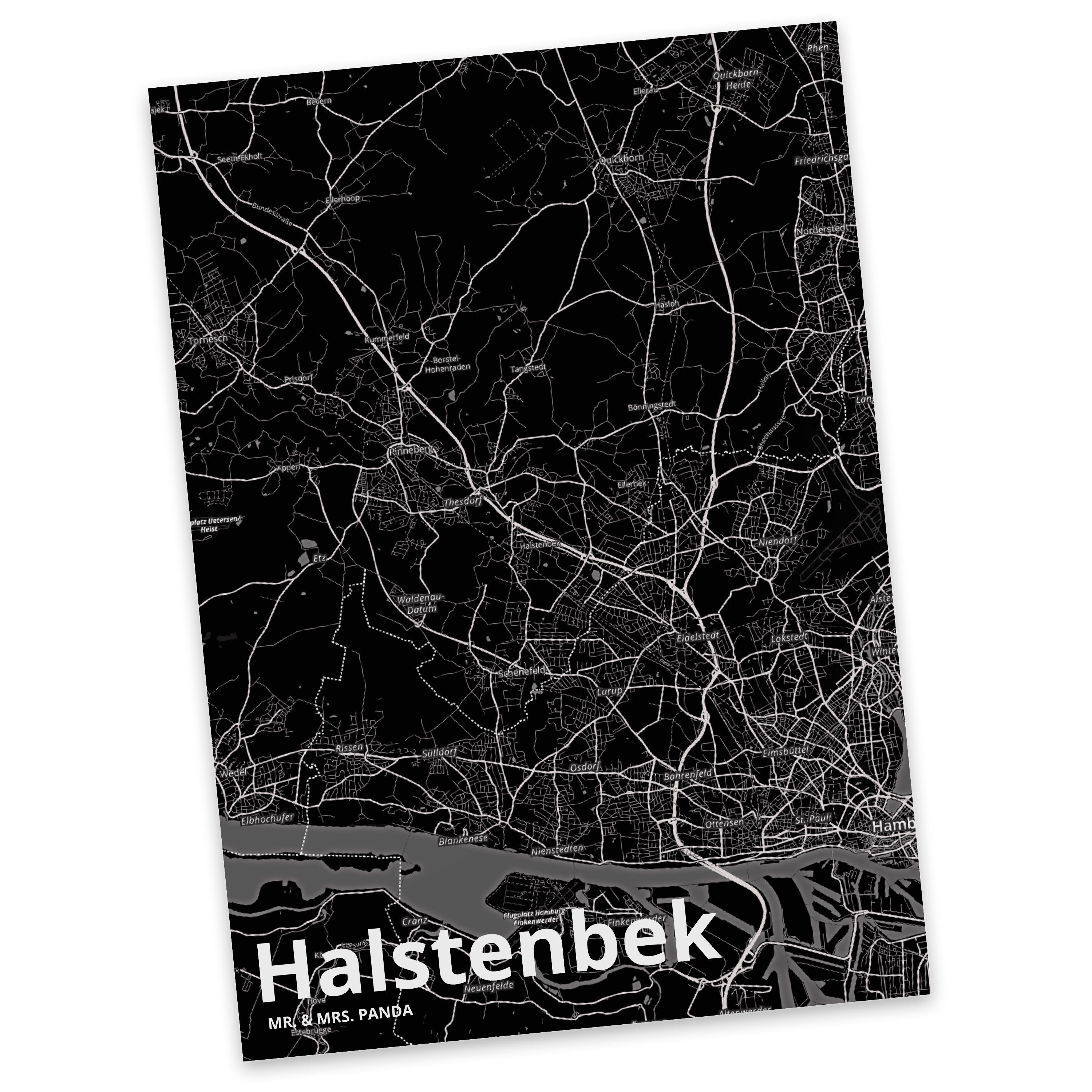Ansichtskarte, Städte, Halstenbek Mr. Mrs. Grußkarte, Dorf, Geschenk, Panda - & Gesche Postkarte