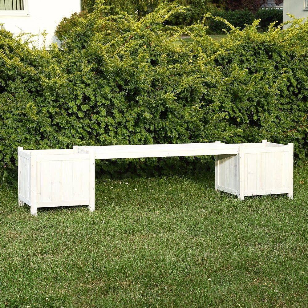 Melko Gartenbank Gartenbank Sitzbank mit 2 Blumenkästen Holz (Stück, Einzelartikel), Imprägniert