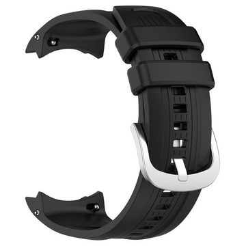 Wigento Smartwatch-Armband Für Amazfit Balance Vertikale Textur Design Silikon Armband Schwarz