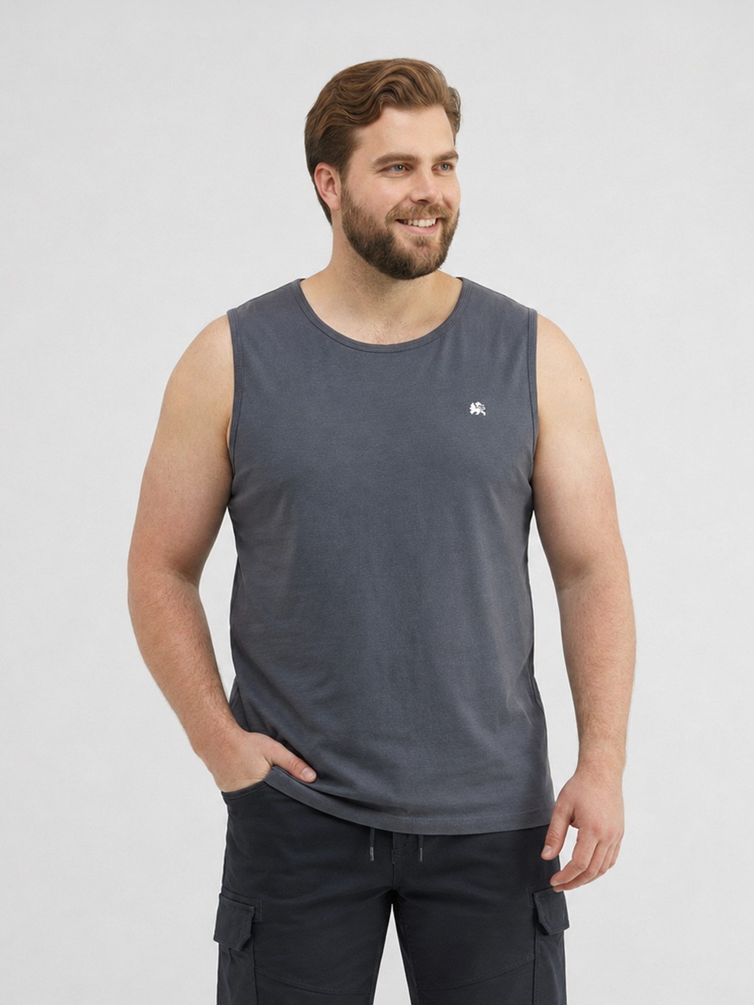 LERROS Muskelshirt Sportliches Baumwoll-Tanktop mit O-Neck, große Größen