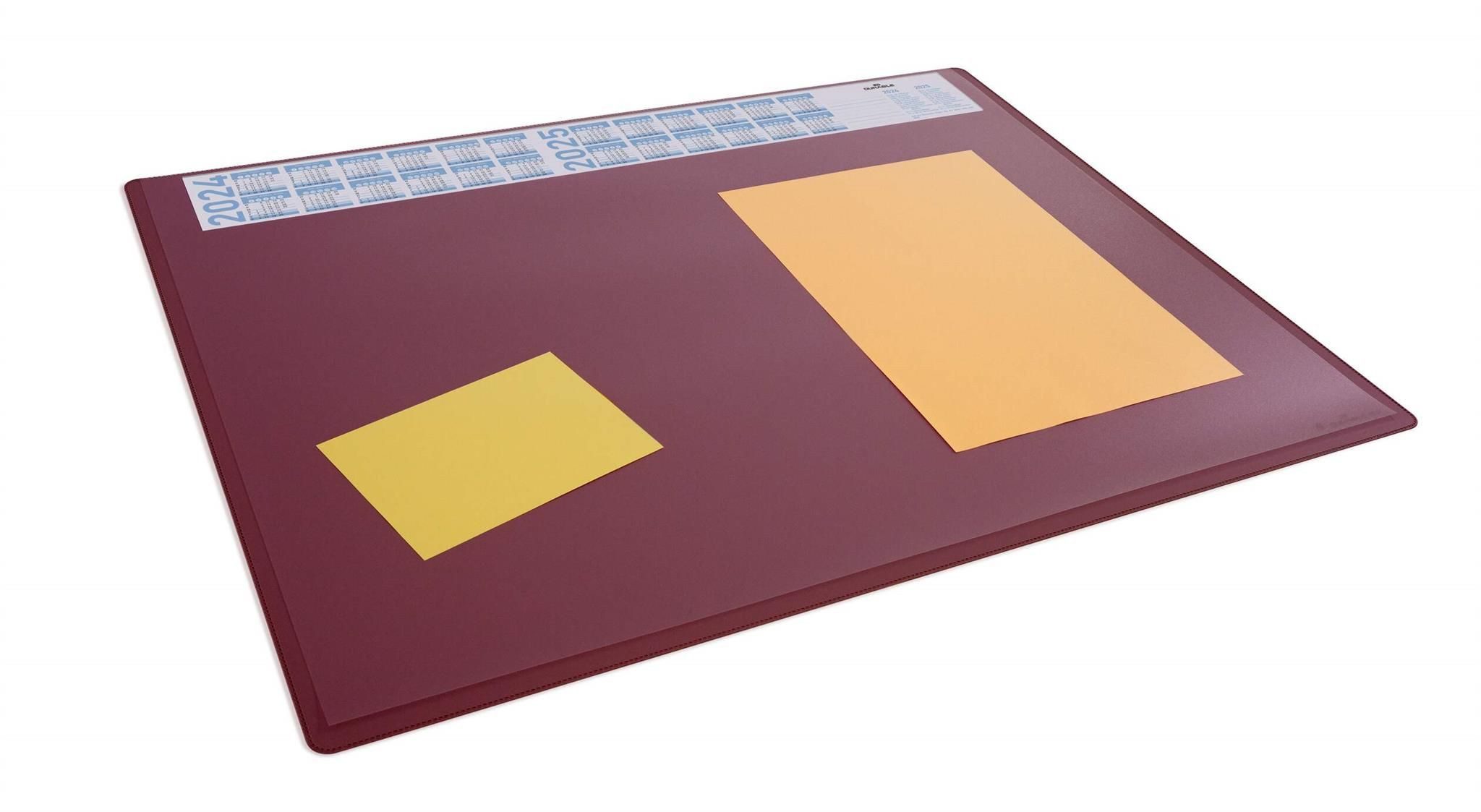 DURABLE Schreibtischunterlage Durable Schreibunterlage 65x50cm rt PP Vollsichtplatte Jahreskalender