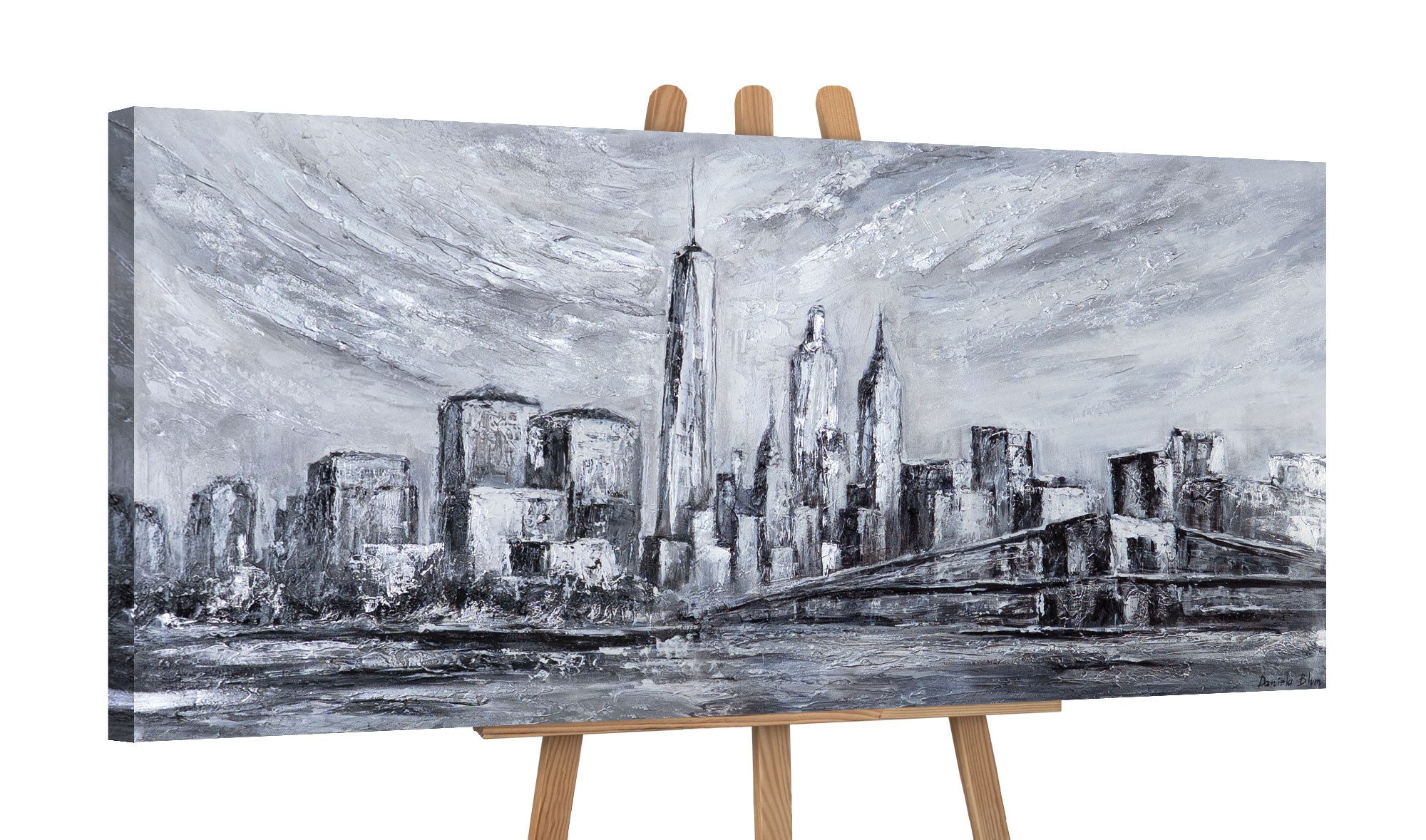 YS-Art Gemälde Wandbild, Schöne Stadt, Wolkenkratzer, günstig online kaufen