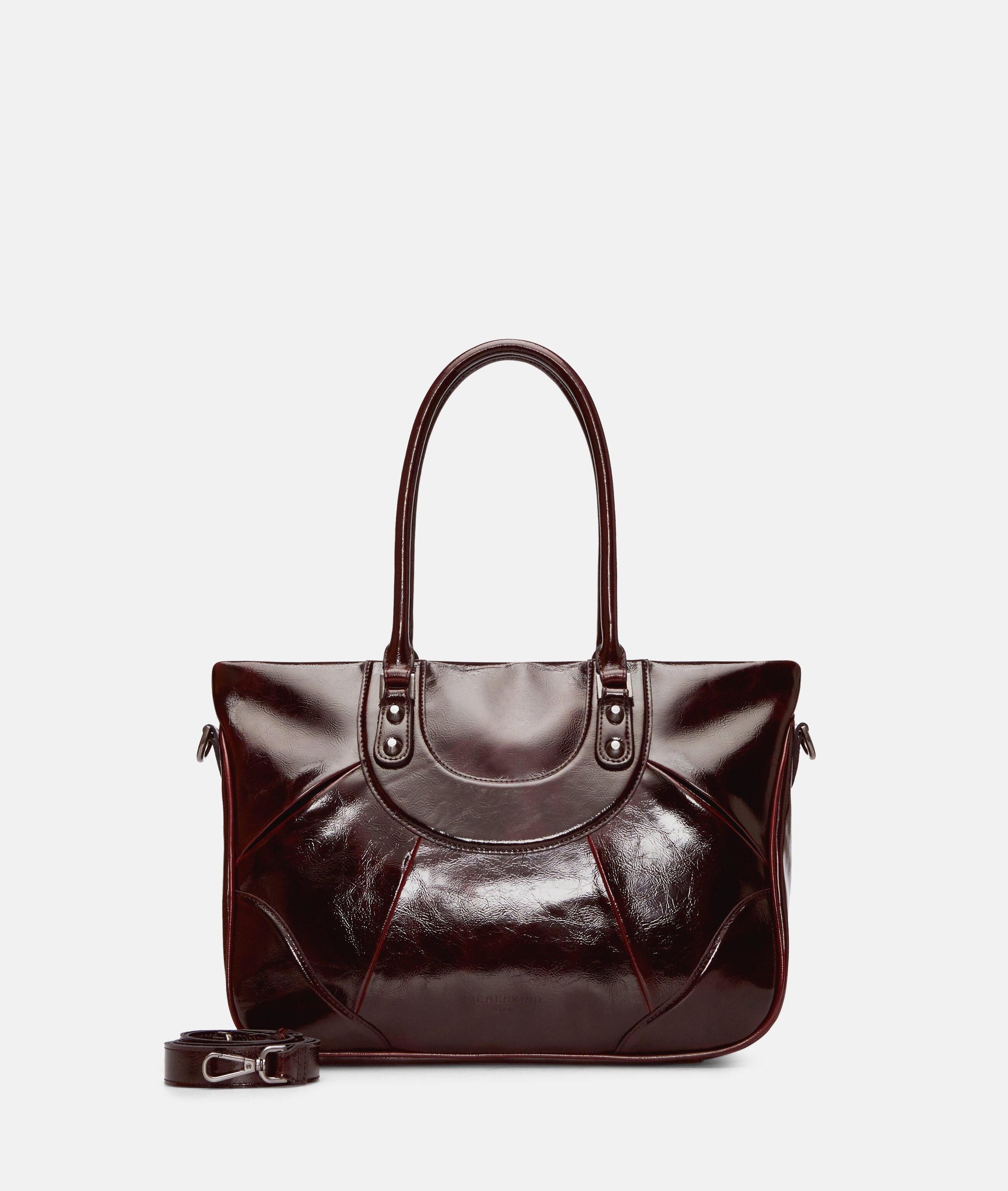 Liebeskind Berlin Schultertasche Archive Esther Satchel M, Geräumige Schultertasche in Lacklederoptik