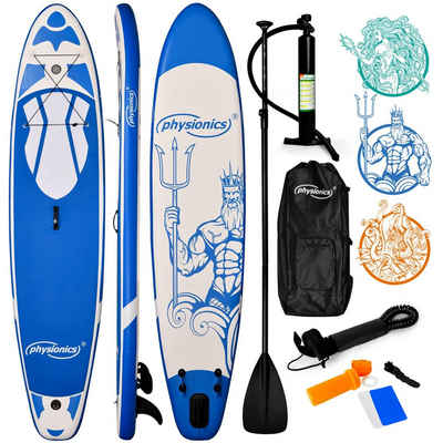 Physionics SUP-Board Stand Up Paddle Board - 305/320/366cm, mit Paddel und Pumpe, Farbwahl