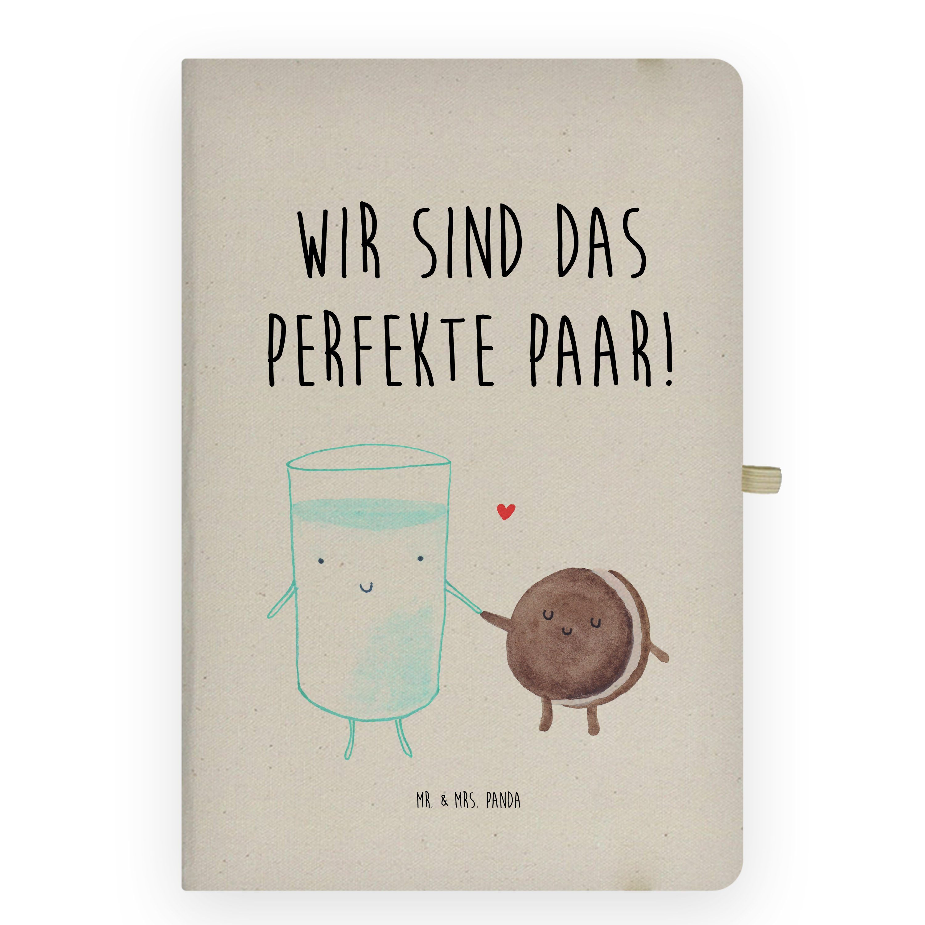 Mr. & Mrs. Panda Notizbuch Milch & Keks - Transparent - Geschenk, lustige Sprüche, perfektes Paa