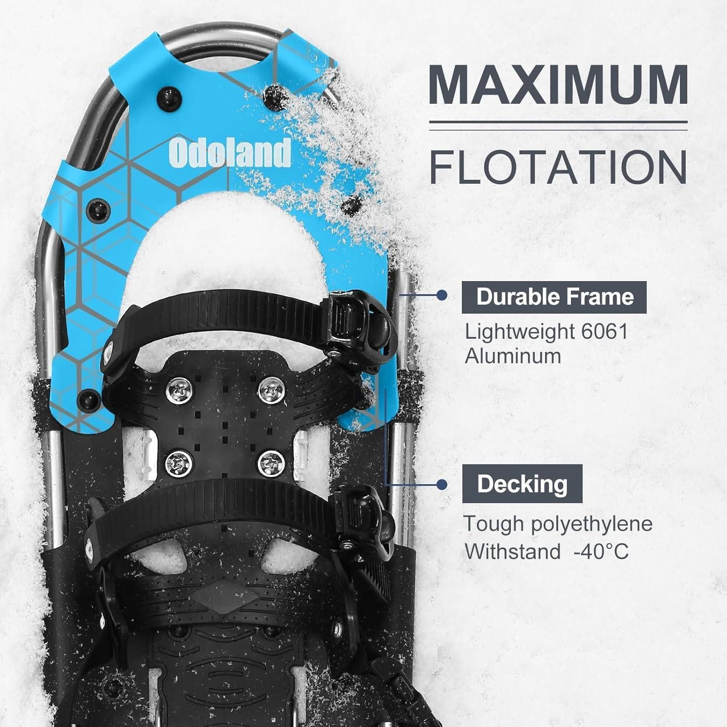 LuxusKollektion Schneeschuhe Schneeschuhe mit Steighilfe, Wanderstöcken, Gamaschen, Tragetasche