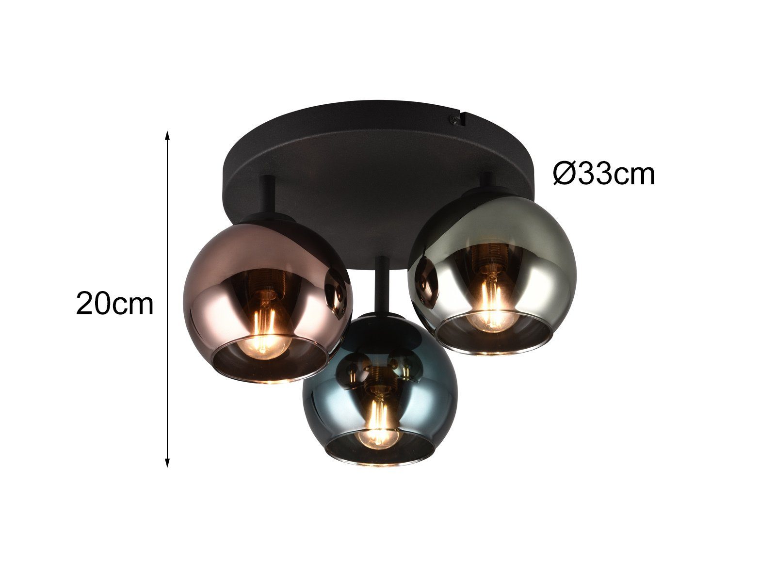 Glas-kugel Lampenschirm-e warmweiß, Design-er Deckenleuchte, Ø33cm wechselbar, LED ausgefallen-e Esstisch, für meineWunschleuchte LED