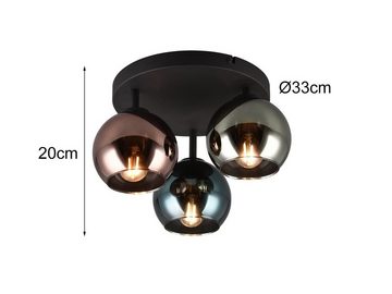 meineWunschleuchte LED Deckenleuchte, LED wechselbar, warmweiß, ausgefallen-e Design-er Lampenschirm-e Glas-kugel für Esstisch, Ø33cm