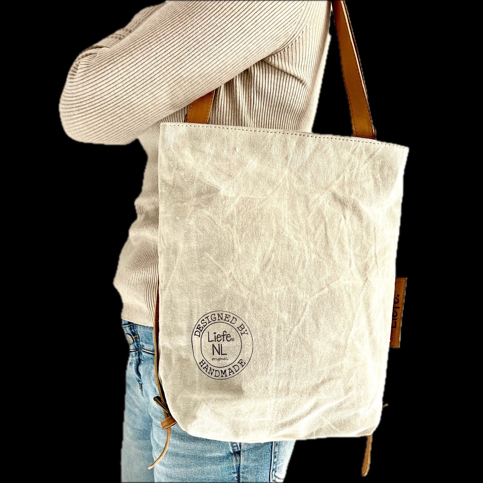 LK Trend & Style Shopper BackBag Weekender Shopping Umhänge oder Strandtasche für den Alltag (Rucksack), Wiederverwendung von Canvas