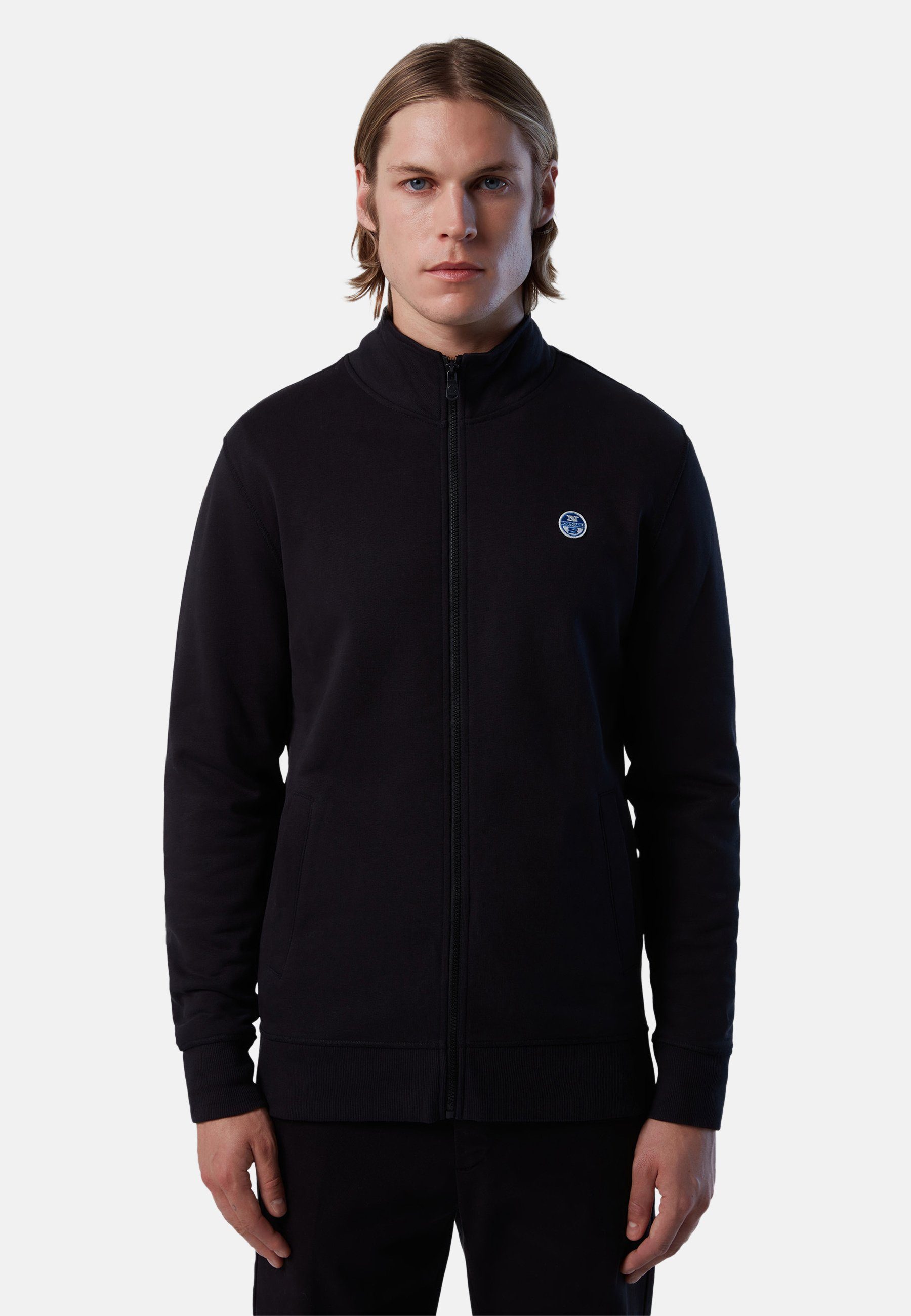 North Sails Fleecepullover Sweatshirt mit durchgehendem Reißverschluss MILKY BLACK