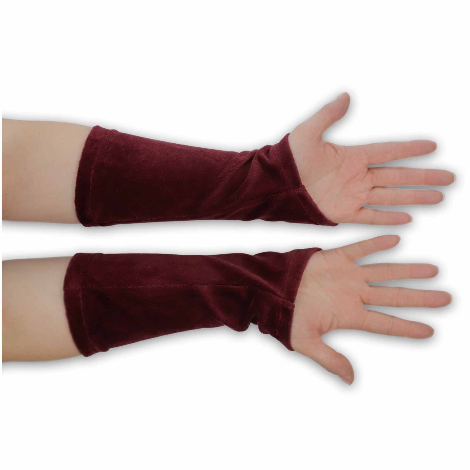 UND Handwärmer MAGIE Glöckchen + Handschuhe KUNST Armstulpen Armstulpen Stulpen Damen Samt Bordeaux Boho