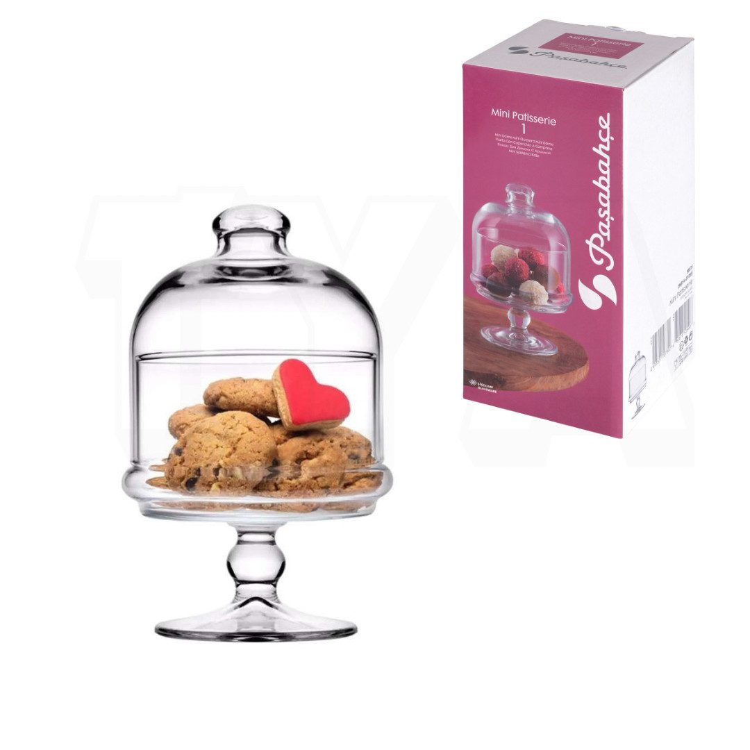 Servierplatte Mini Patisserie Schale mit Fuß und Deckel