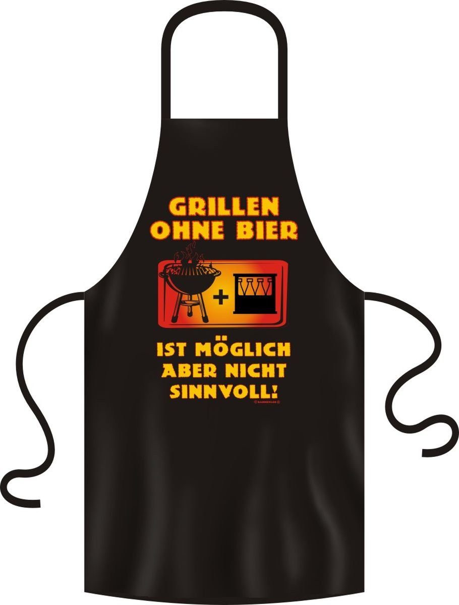 RAHMENLOS® Grillschürze Grillschürze für Grillen ohne Bier, 100% Baumwolle, 80 cm Länge, Original Rahmenlos Design, ideal für Grillabende