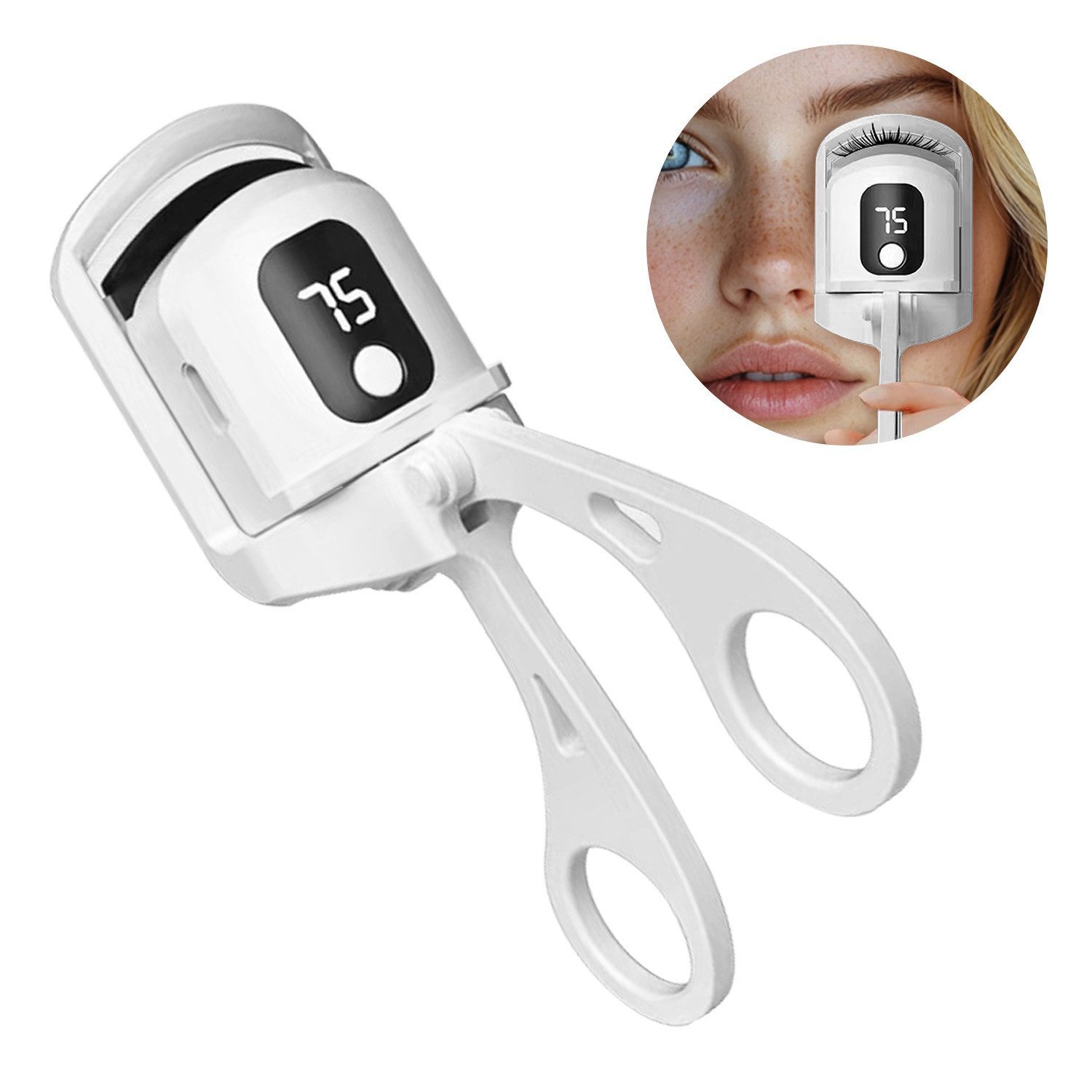 DESUO Wimpernzange Elektrische Wimpernzange Beheizbar 3 Temperaturmodi Wiederaufladbarer