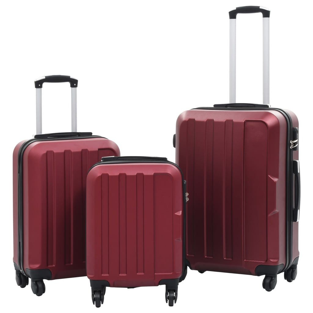 Hartschalen-Trolley Hartschalen-Trolley-Set 3 Stk. Weinrot ABS