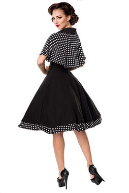 BELSIRA A-Linien-Kleid Swing-Kleid mit Cape Retro Rockabilly Jersey 50er Jahre Pin up Kleid