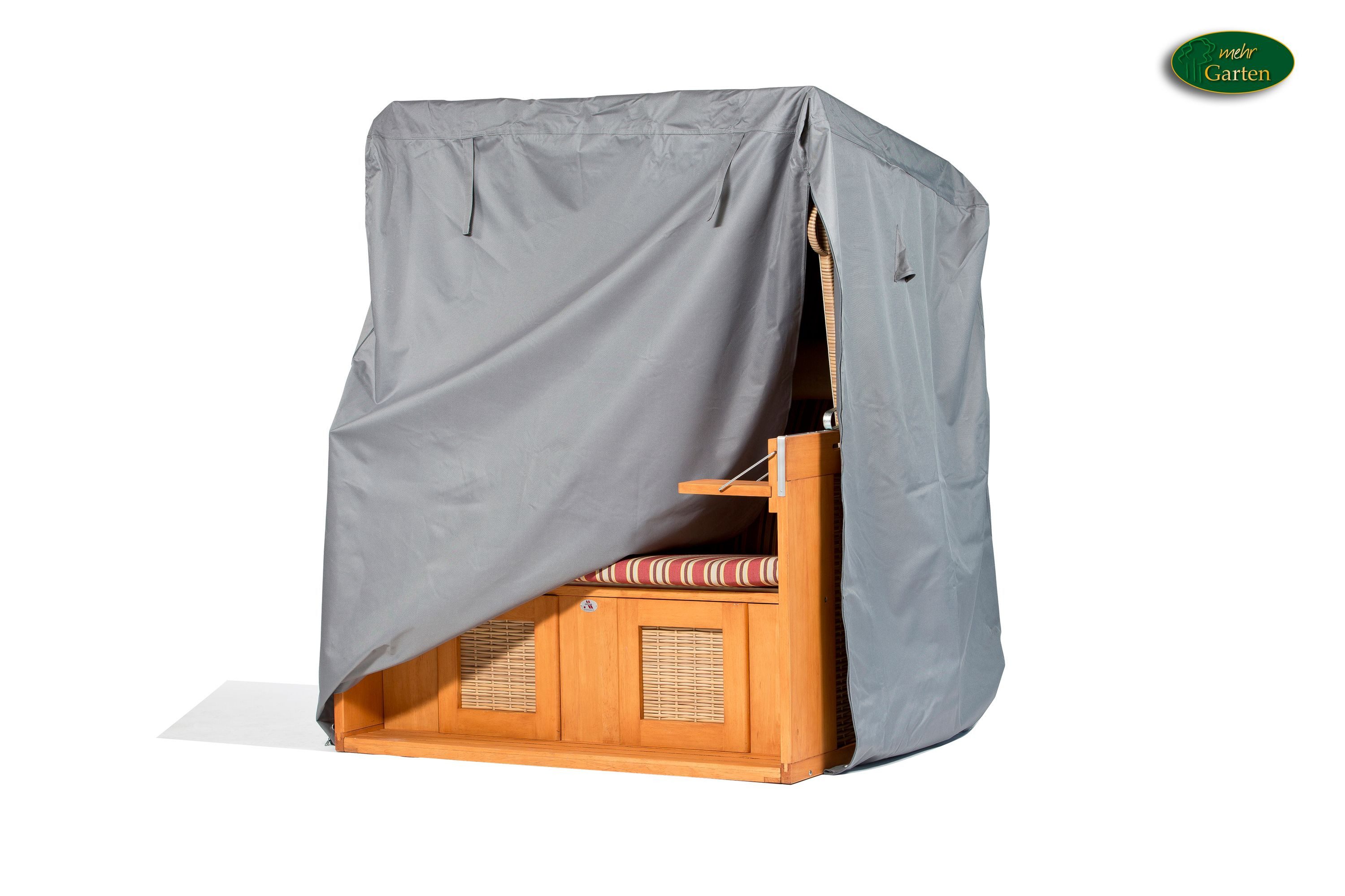 GWM GmbH Gartenmöbel-Schutzhülle Strandkorb Schutzhülle Premium Grau Oxford 600D 125x100x165/140cm