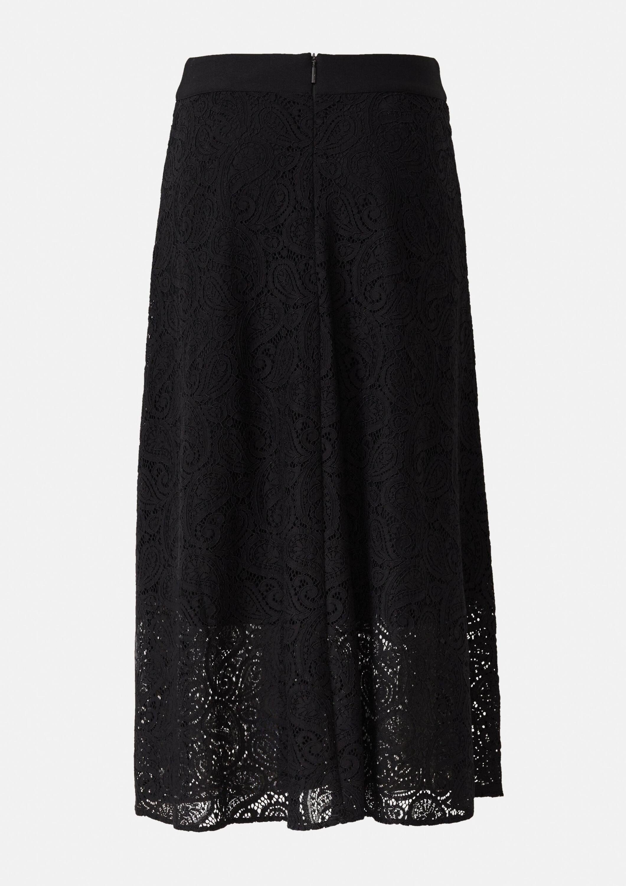 comma Maxirock Rock Langer Spitzenrock mit leichtem Futter