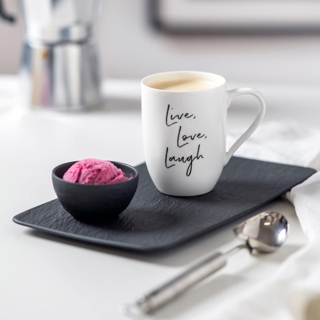 Villeroy & Boch Becher Statement Becher mit Henkel 'Live Love Laugh', 1-tlg., Porzellan
