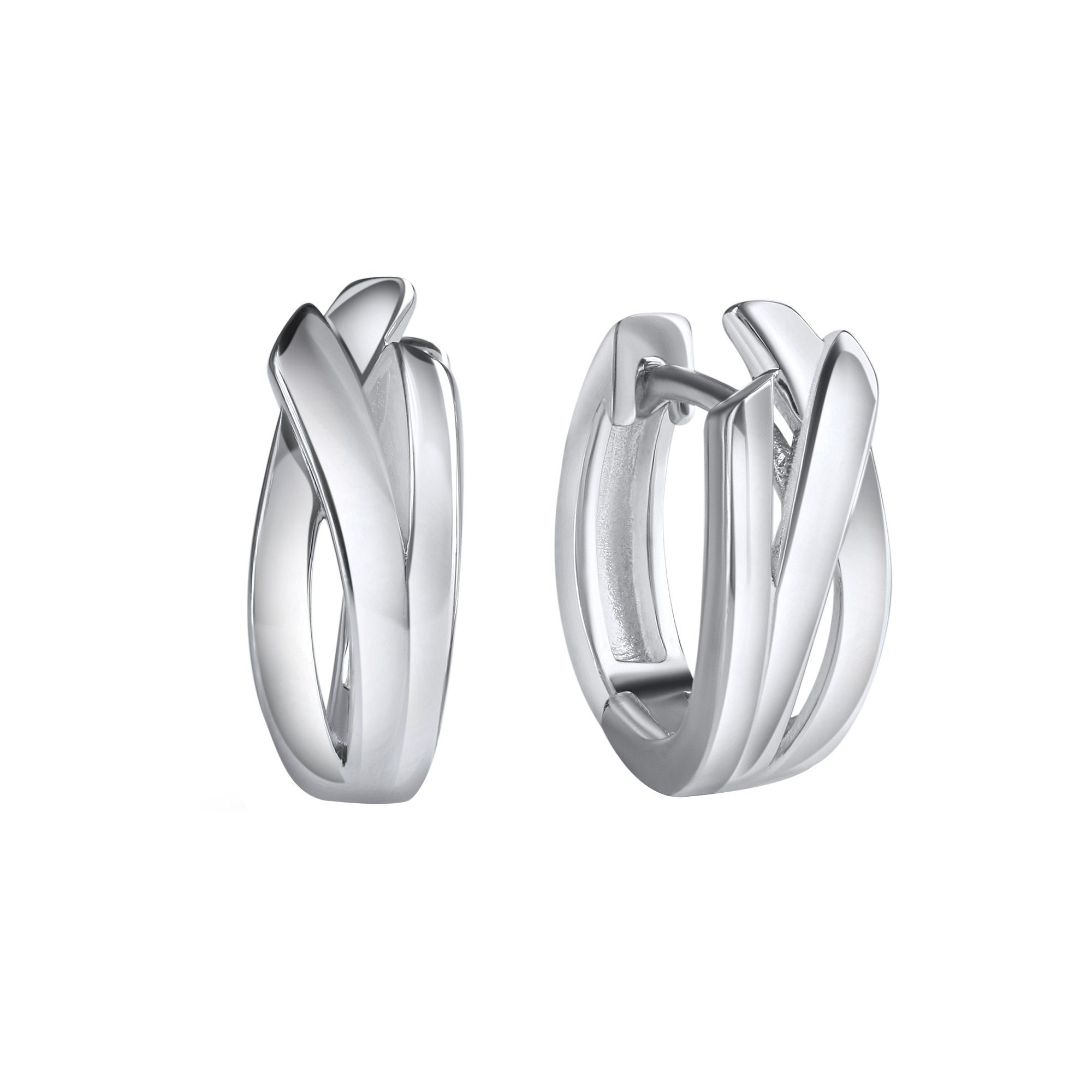 Vivance Paar Creolen 925-Sterling Silber rhodiniert, Elegante Creolen aus  925-/ Sterling Silber rhodiniert | Silberringe