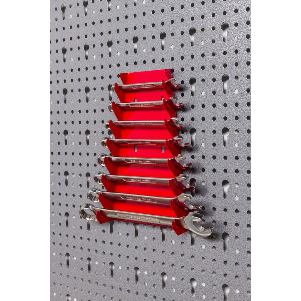 Kreher Lochwand Set: 2 x Werkzeuglochwand aus Metall mit 14tlg. Hakenset, 120 x 60 cm