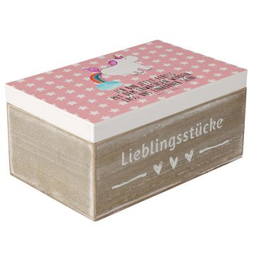 Mr. & Mrs. Panda Dekokiste Einhorn Pupsend - Rot Pastell - Geschenk, Aufbewahrungsbox, Dekokiste (1 St)