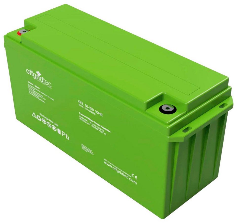 12V/150Ah Gel-Batterie Solarakkus, Selbstentladung von weniger als 3% pro  Monat, Sehr gute Hochstromeigenschaften