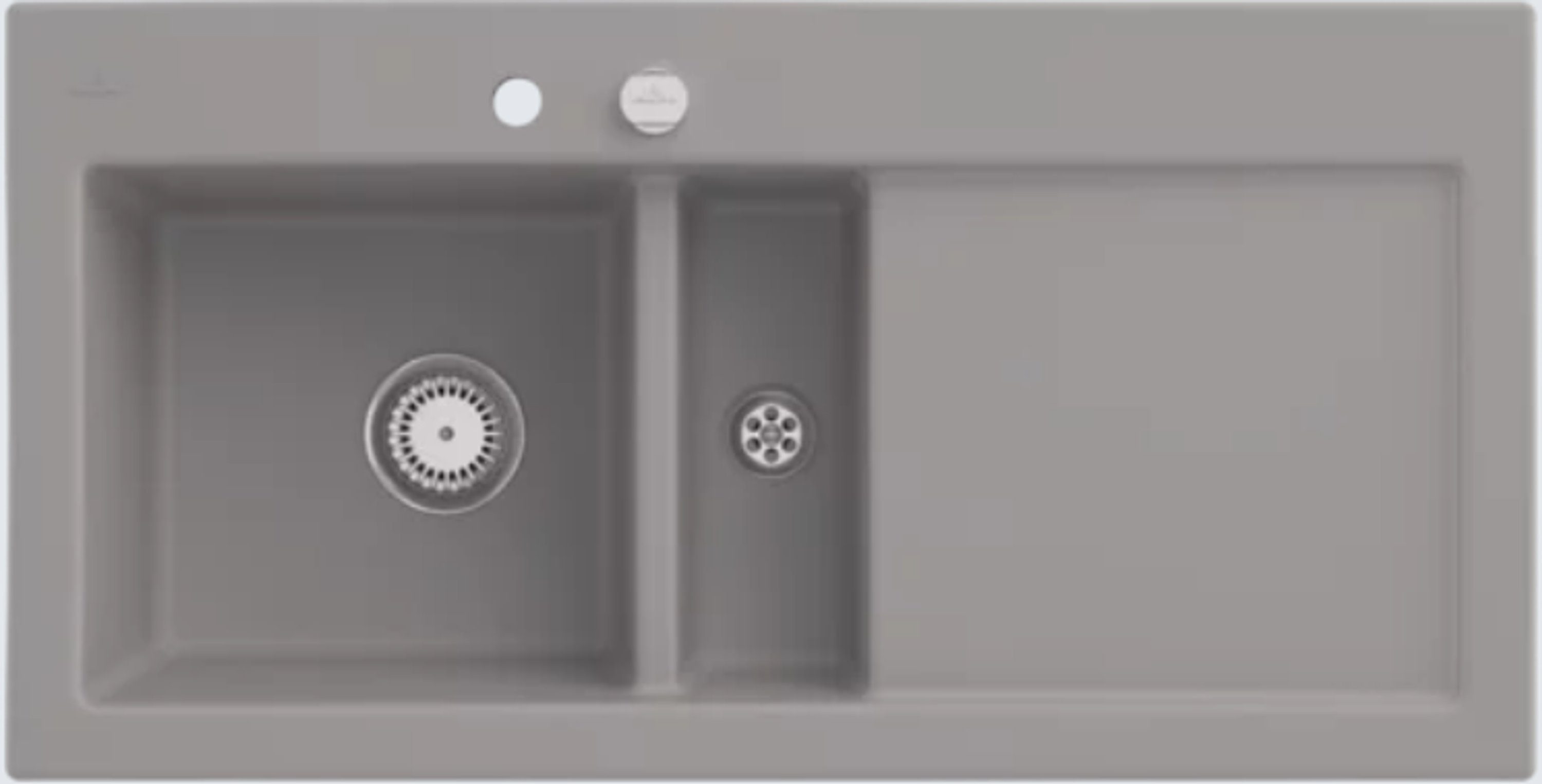 Villeroy & Boch Küchenspüle 6770 02 KD, Rechteckig, 100/22 cm, Geschmacksmuster geschützt, Becken links und rechts möglich