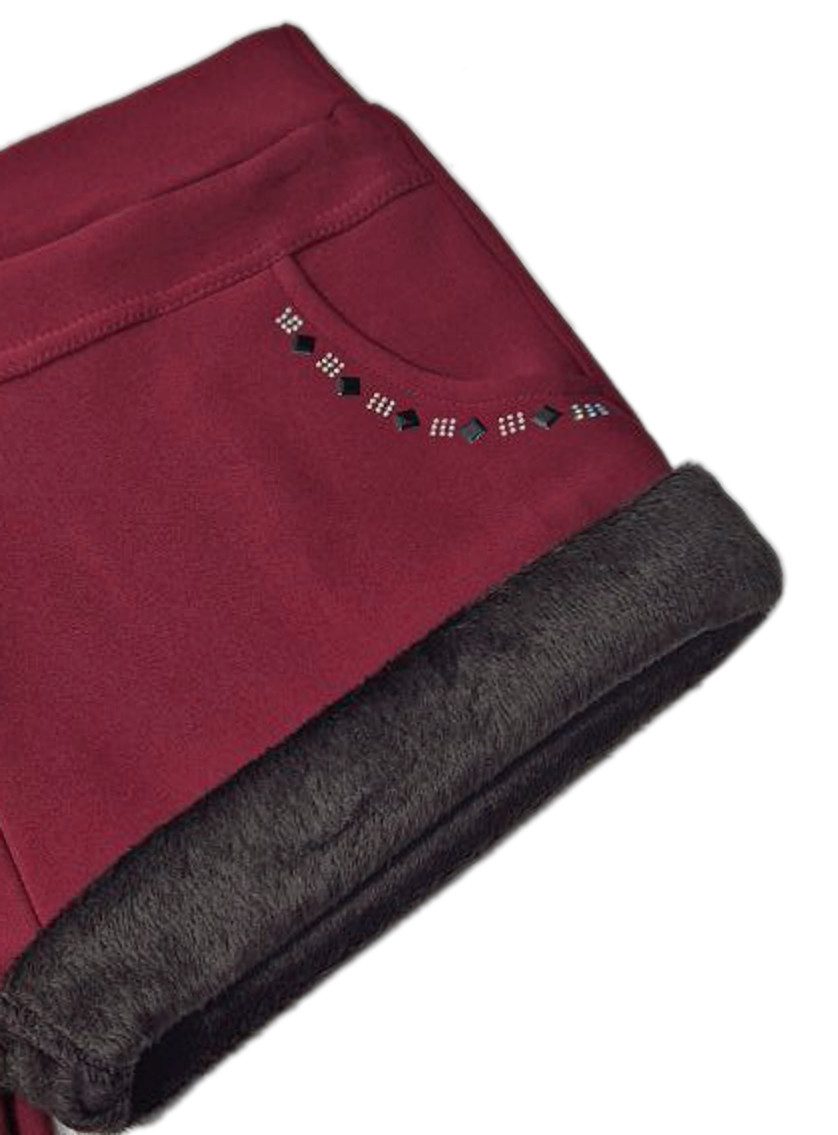 dy_mode Thermohose Gefütterte Thermo-Hotpants mit Innenfutter warme Damen Winter-Shorts mit Innenfutter, in Unifarbe, mit elastischem Bund