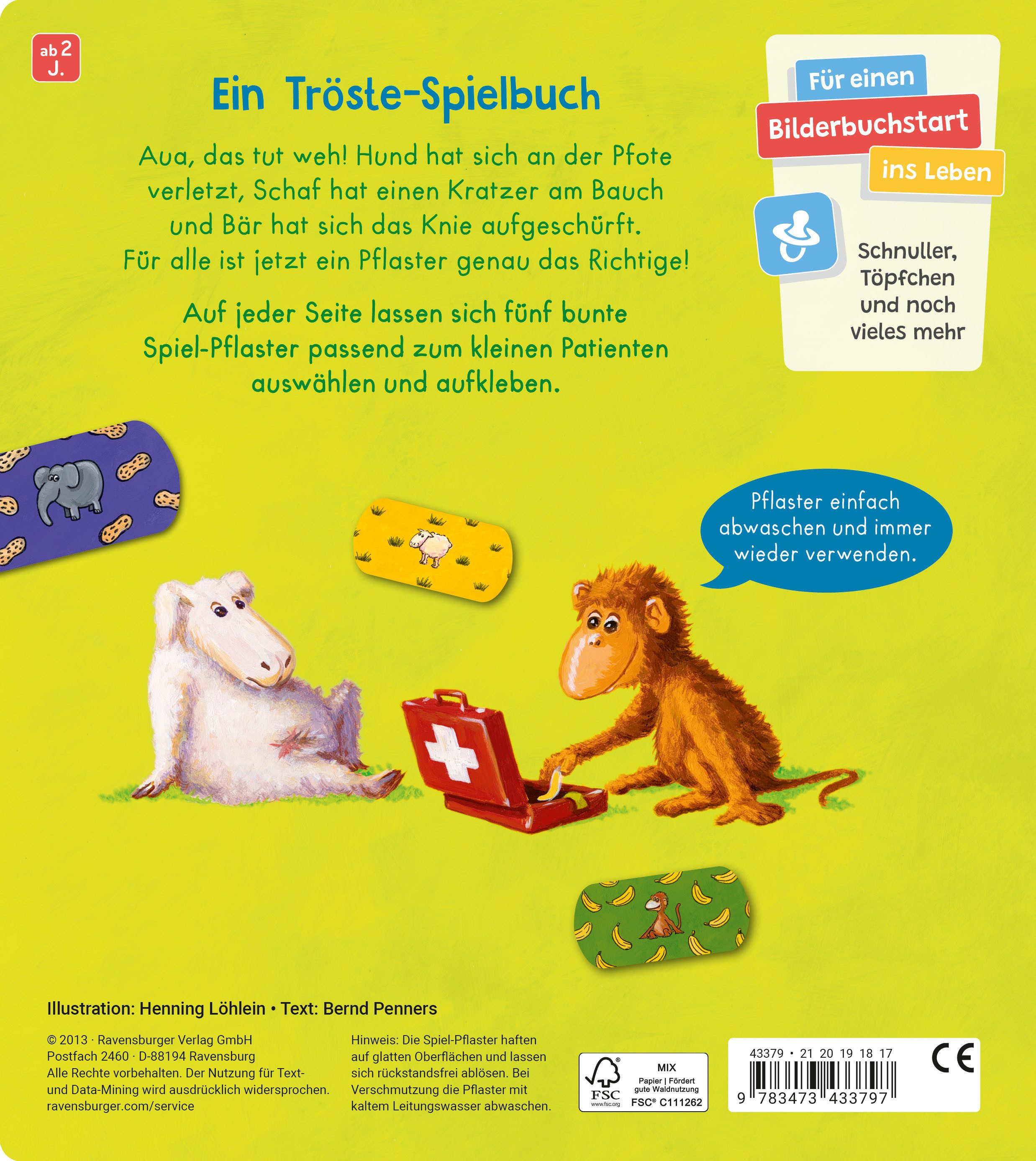 Ravensburger Kinderbuch Pappbilderbuch, Pusten, trösten, Pflaster drauf!