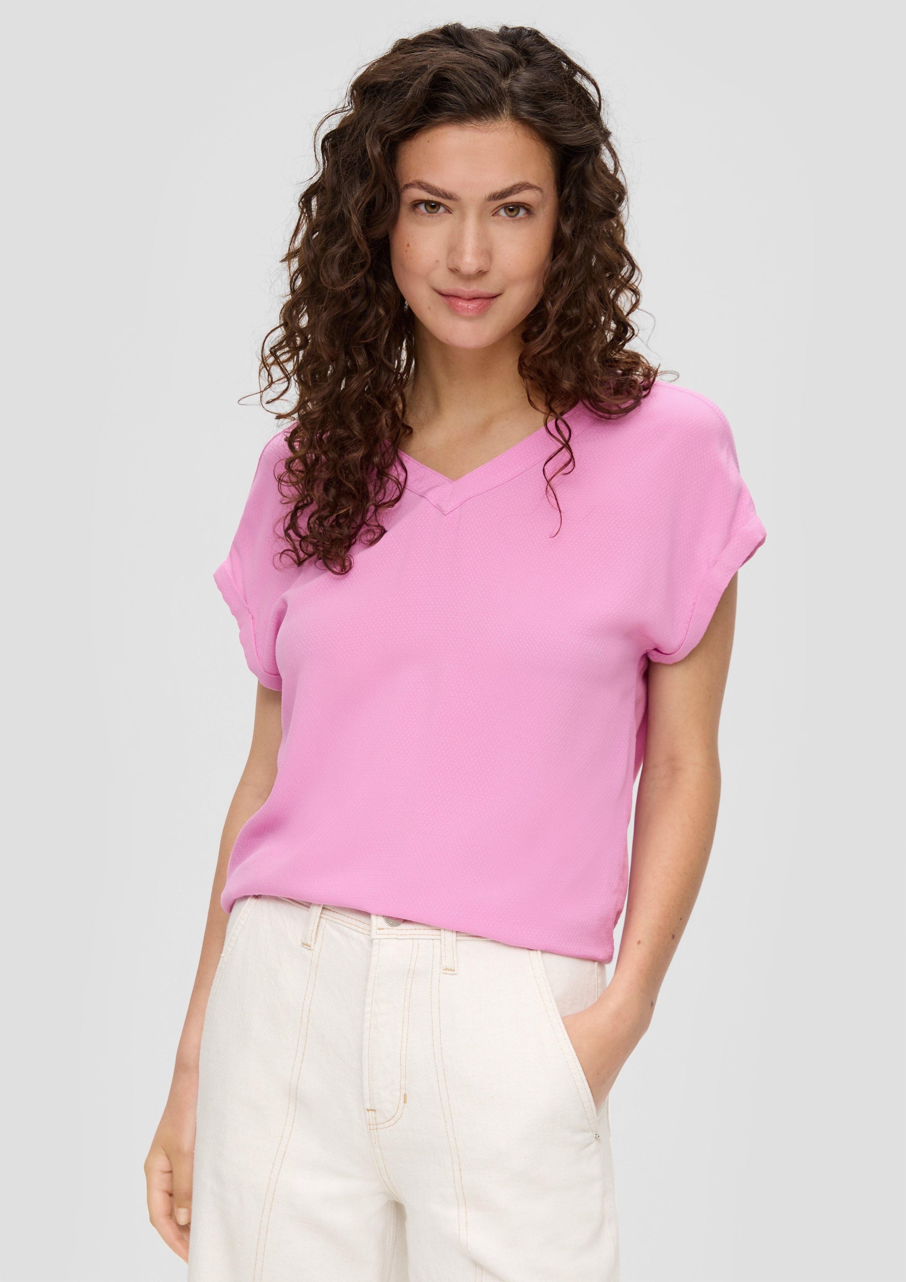 s.Oliver Kurzarmshirt Viskosebluse im Relaxed Fit günstig online kaufen