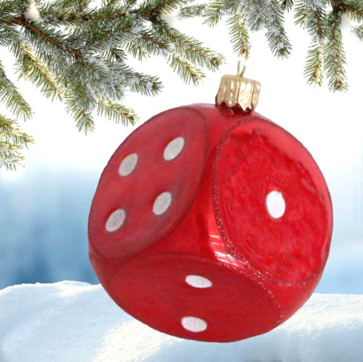 roter 440s Christbaum-Hänger Würfel (1-tlg) Christbaumschmuck 440s