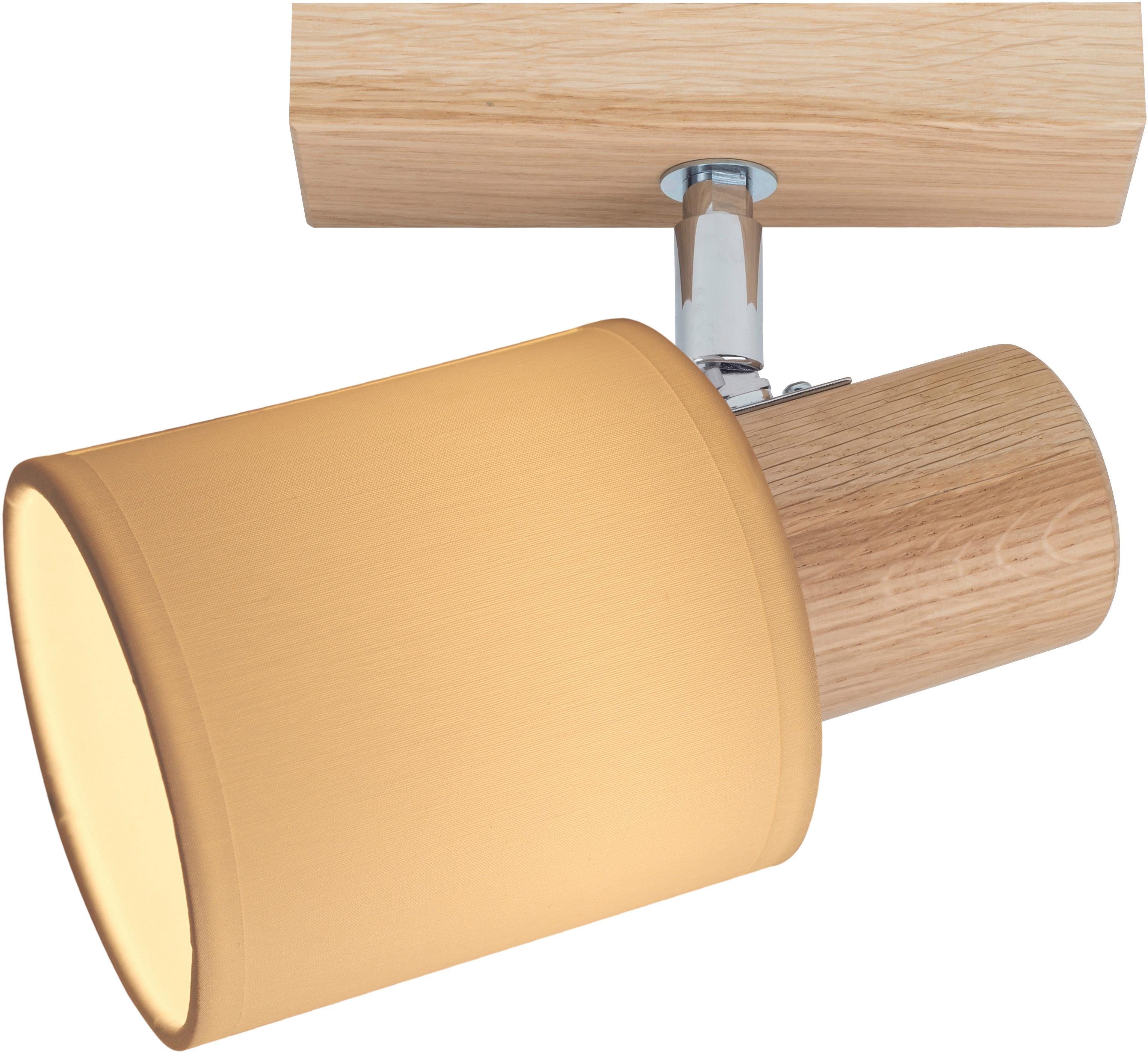 SPOT Light Deckenleuchte TREEHOUSE, ohne Spotkopf, in Naturprodukt Eichenholz, FSC®-zertifiziert Made EU, Stoff, aus flexiblem Leuchtmittel, Schirm aus Mit