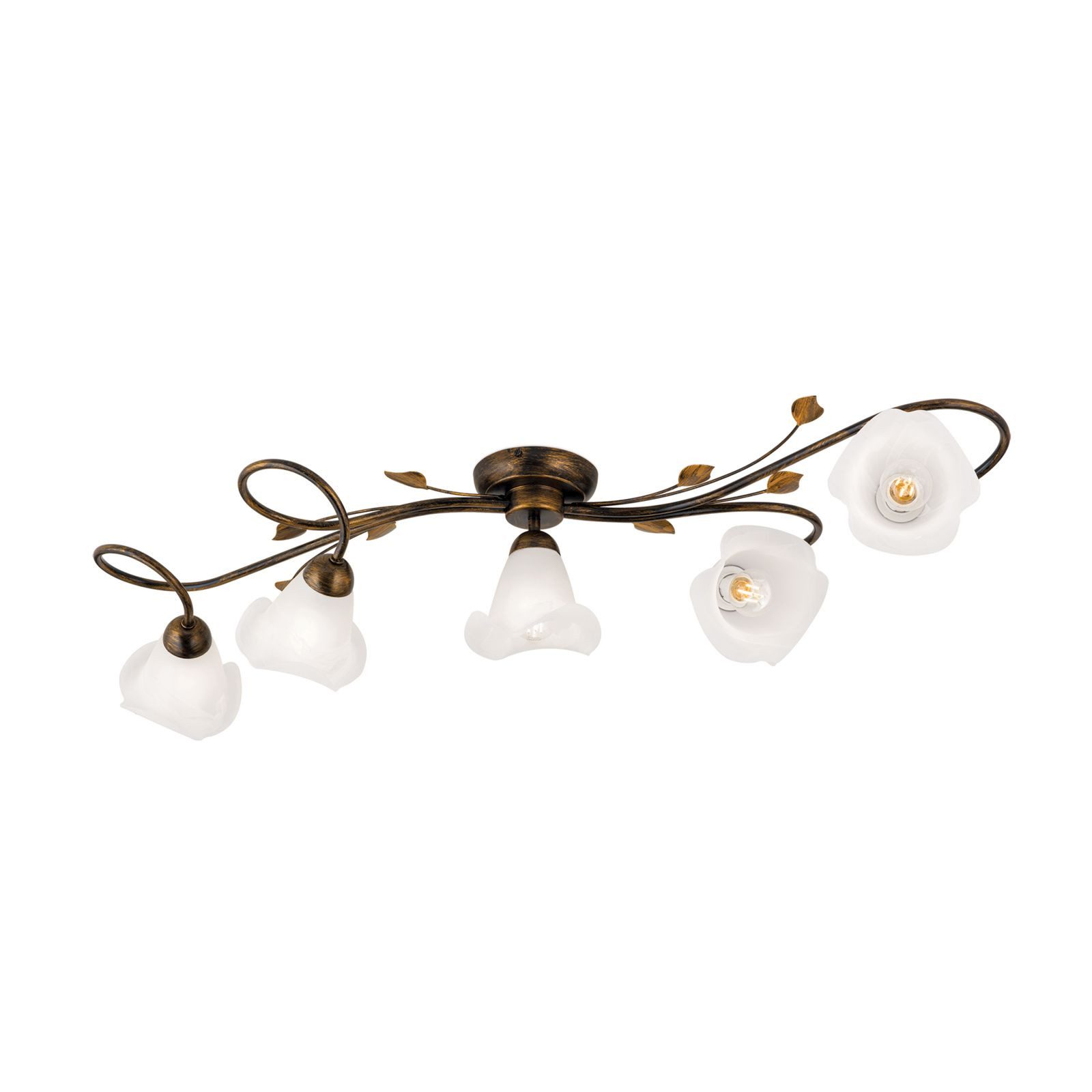 Licht-Erlebnisse Deckenleuchte OSKAR, ohne Leuchtmittel, Glas Metall Shabby Antik Weiß E14 Landhausstil