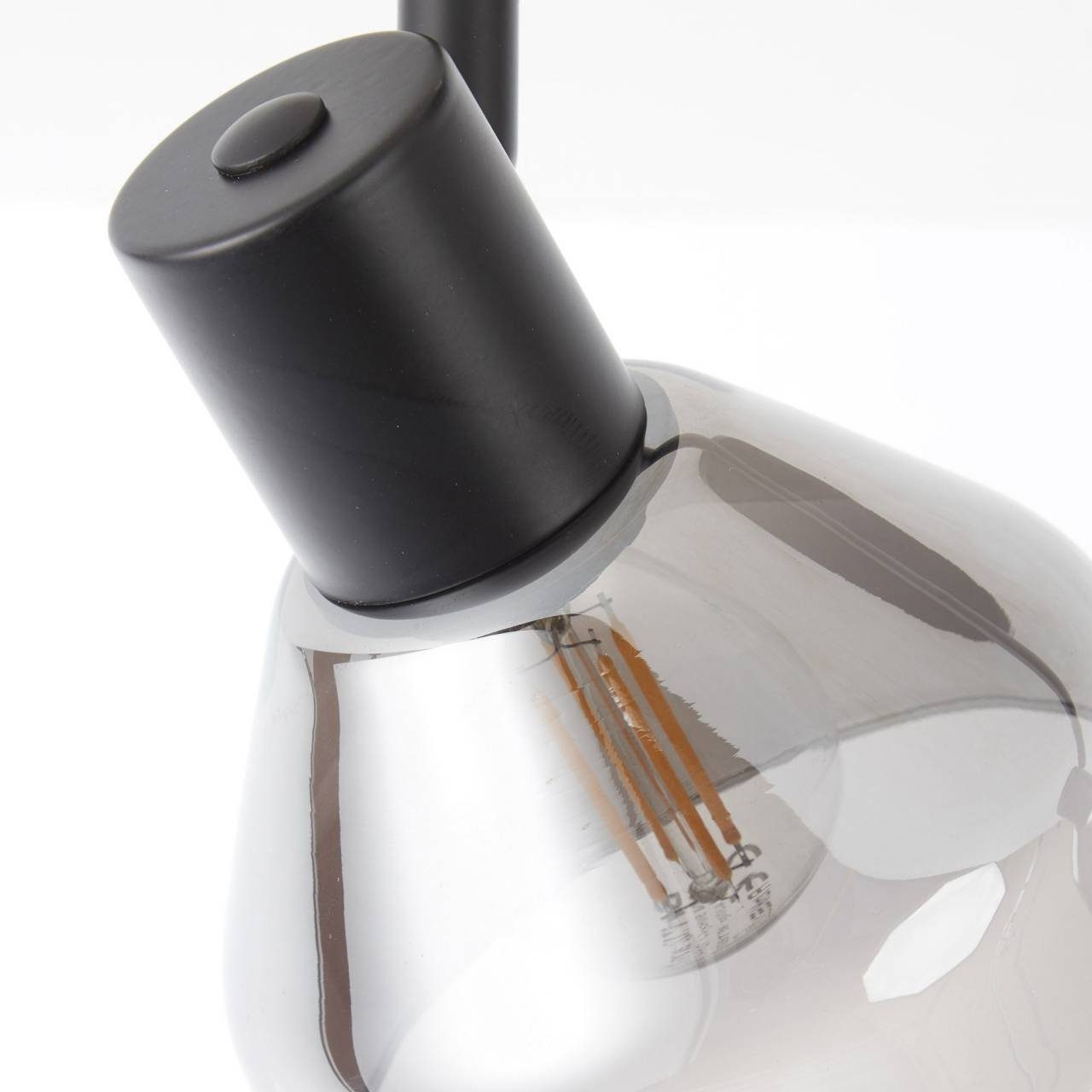 Brilliant Deckenleuchte Reflekt, Lampe Reflekt E14, 2flg 2x D45, schwarzmatt/rauchglas Spotrohr 18W