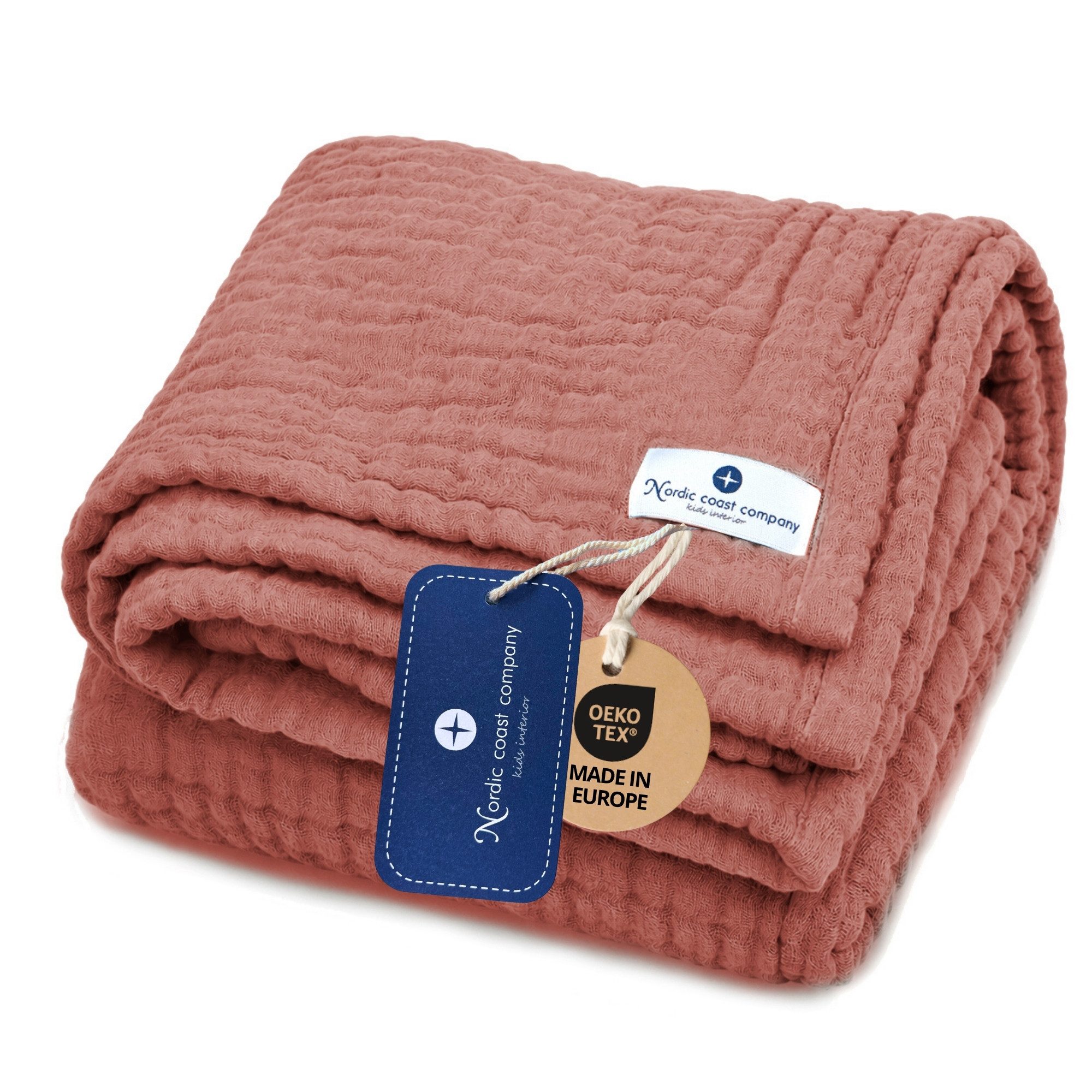 Babydecke Babydecke Musselin Kuscheldecke Puckdecke Baby & Neugeborene, Nordic Coast Company, Sommerdecke, Puck-u. Stilltuch, Einschlagdecke, Baumwolle atmungsaktiv