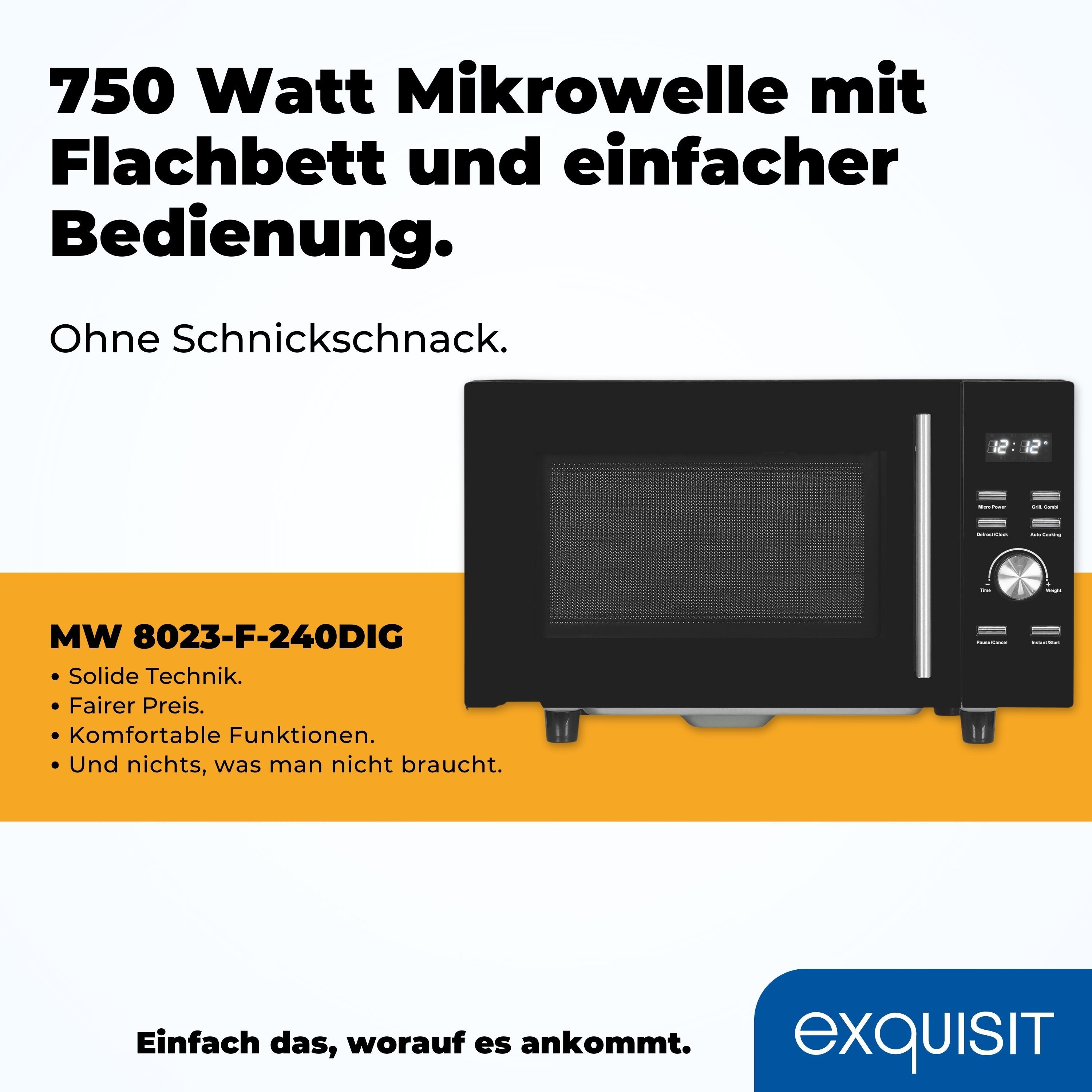 exquisit Mikrowelle MW8023-F-240DIG, Mikrowelle, 23 l