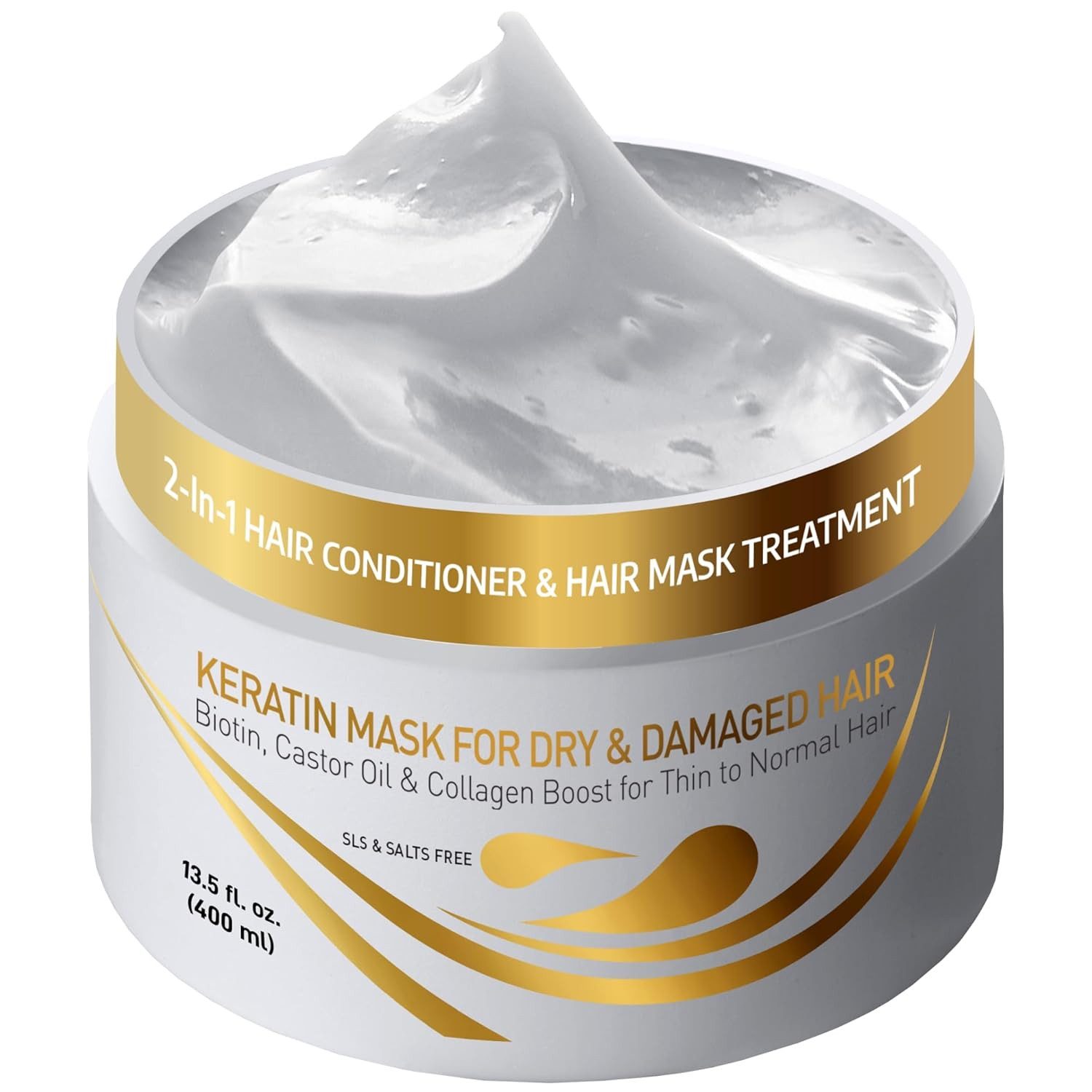 VITAMINS hair cosmetics Haarmaske Keratin – Intensive Haarkur mit Biotin, Kollagen & Ölen, 2-IN-1-HAARSPÜLUNG & HAARMASKE FÜR GLÄNZENDES, SEIDIGES HAAR, für trockenes & geschädigtes Haar