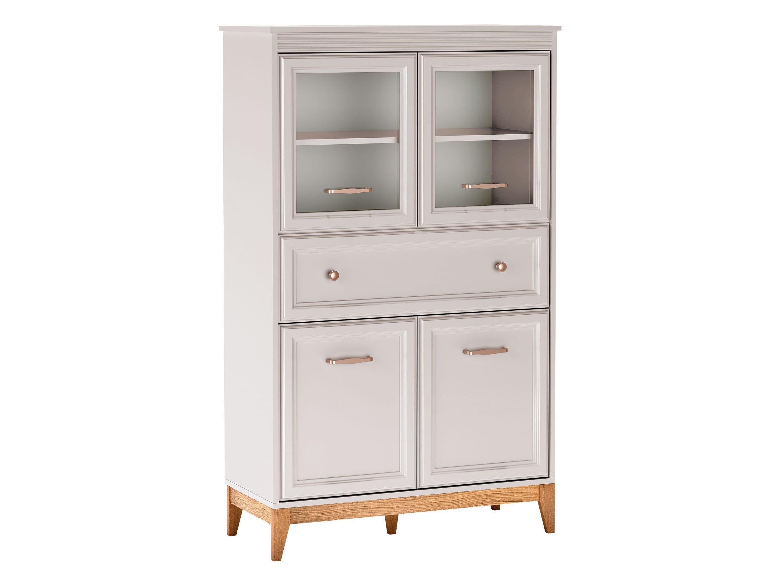 MIRJAN24 Vitrine Windsor W-05 (mit vier Drehtüren und Schublade) Beleuchtung als Option